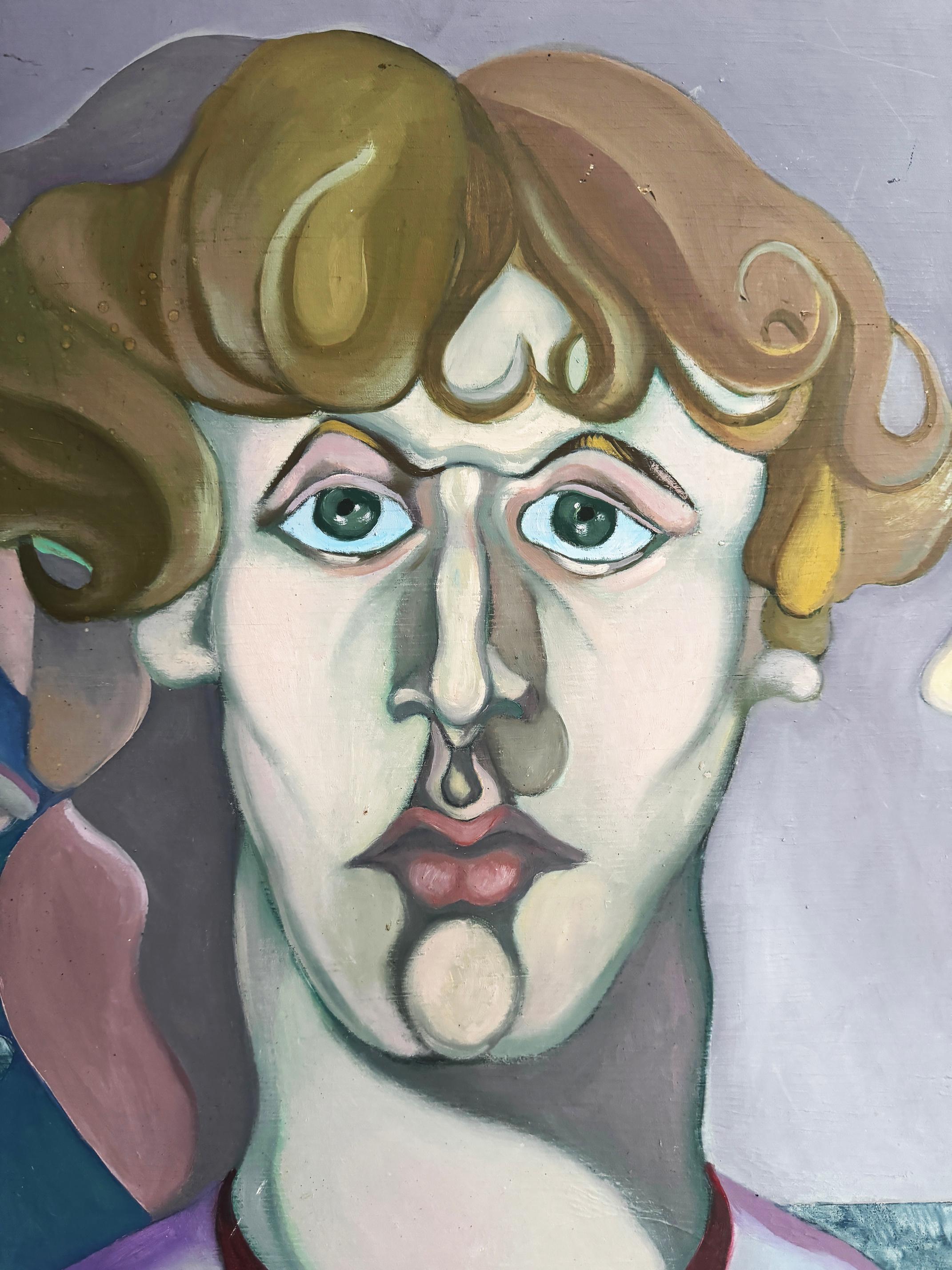 
Vintage Nicholas Orsini Pittura astratta Ritratto di un uomo

In vendita un dipinto astratto a olio su tavola raffigurante un ritratto di uomo di Nicholas Orsini (1931-2012) con la sua vaporosa criniera color rame e i suoi emozionanti occhi