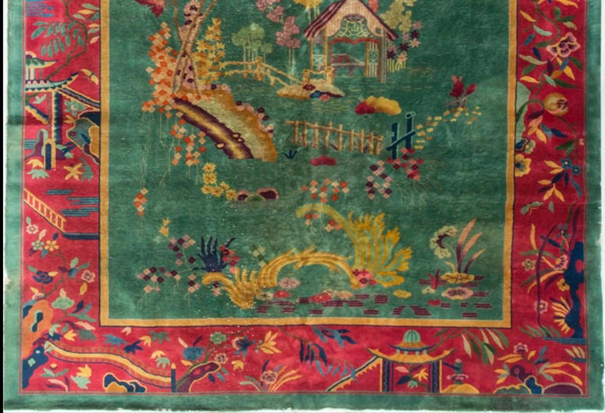 Early 20th Century Vintage Nichols Chinese Pictorial Rug, circa 1920  10'8