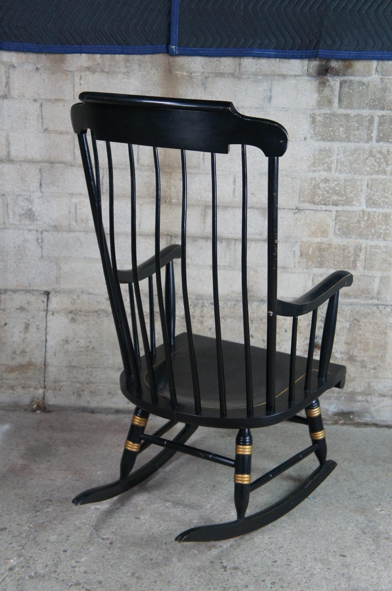 Vintage Nichols and Stone Black Harvest Stenciled Hitchcock Windsor