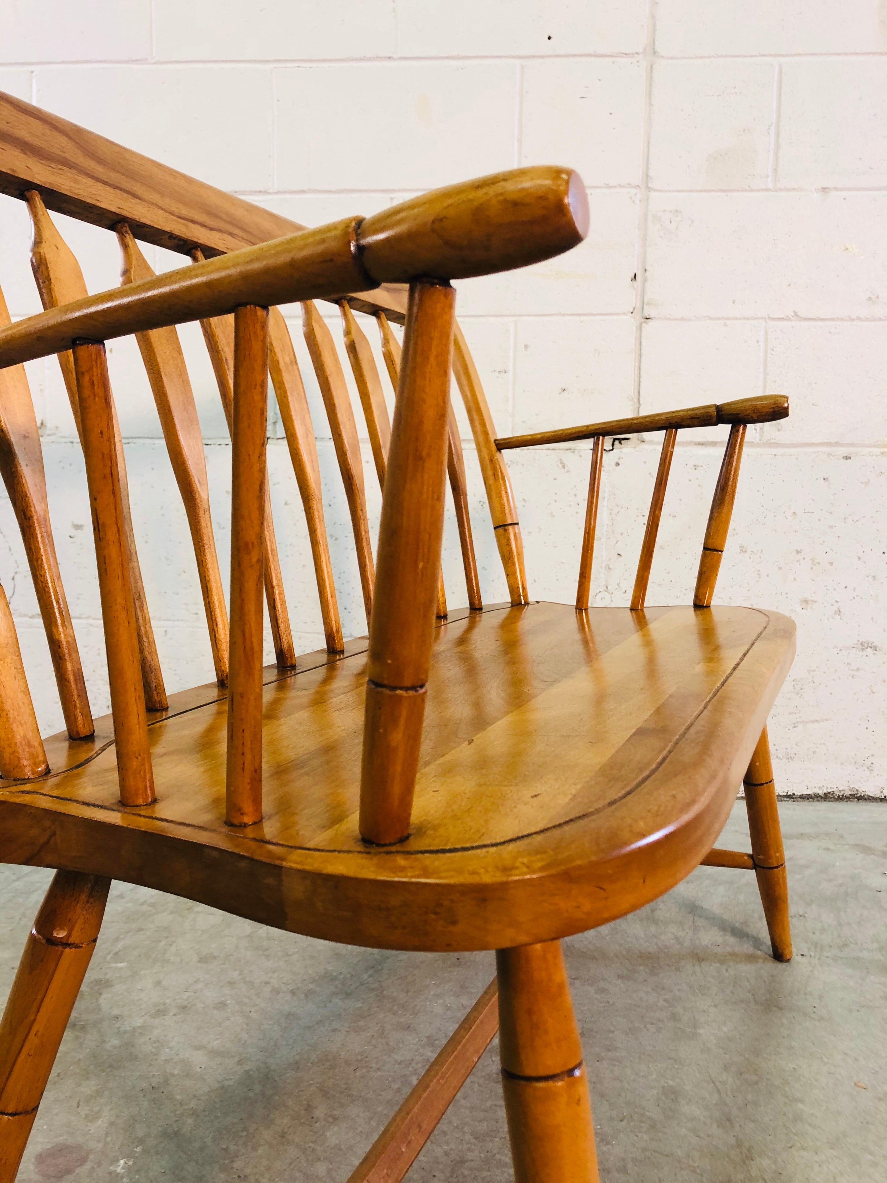 20th Century Vintage Nichols and Stone Maple Wood Two-Seat Bench For Sale