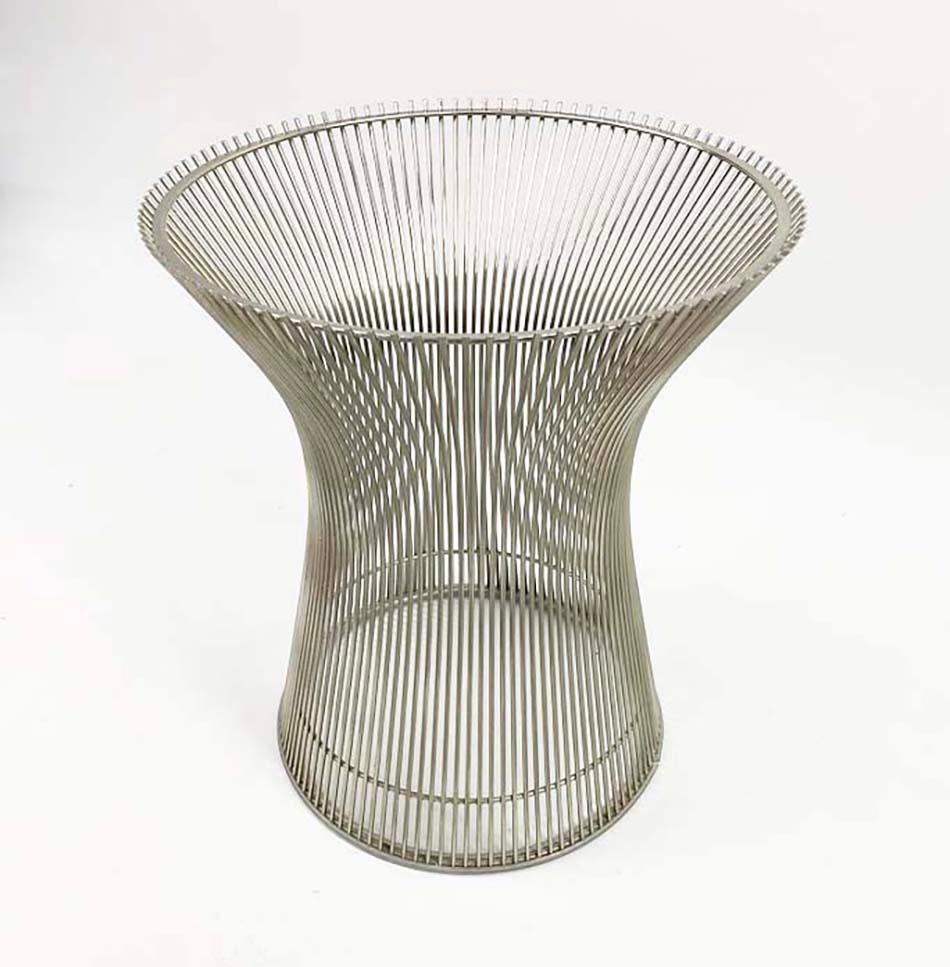 Table d'appoint vintage en nickel et marbre conçue par Warren Platner pour Knoll en vente 4
