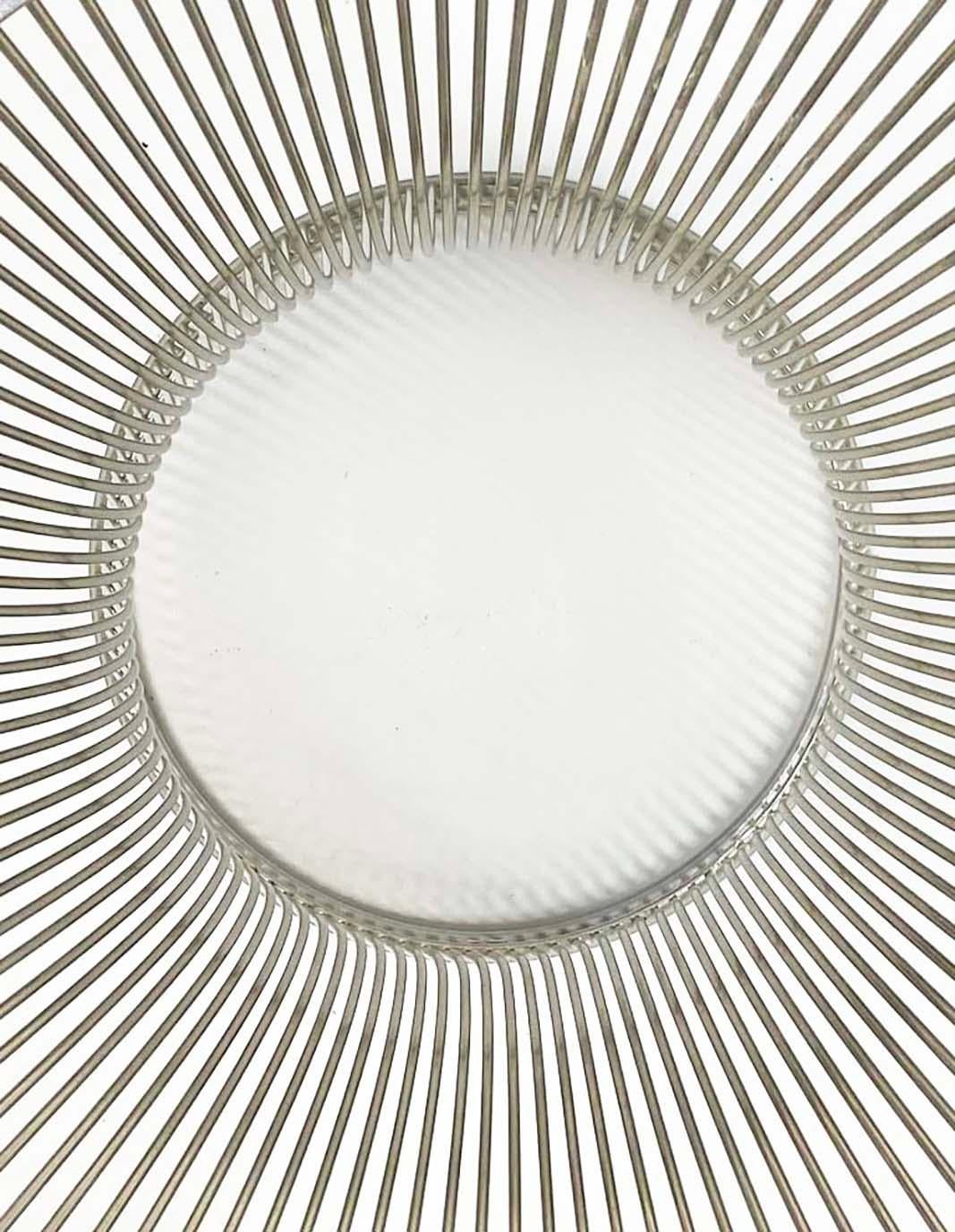 Mid-Century Modern Table d'appoint vintage en nickel et marbre conçue par Warren Platner pour Knoll en vente