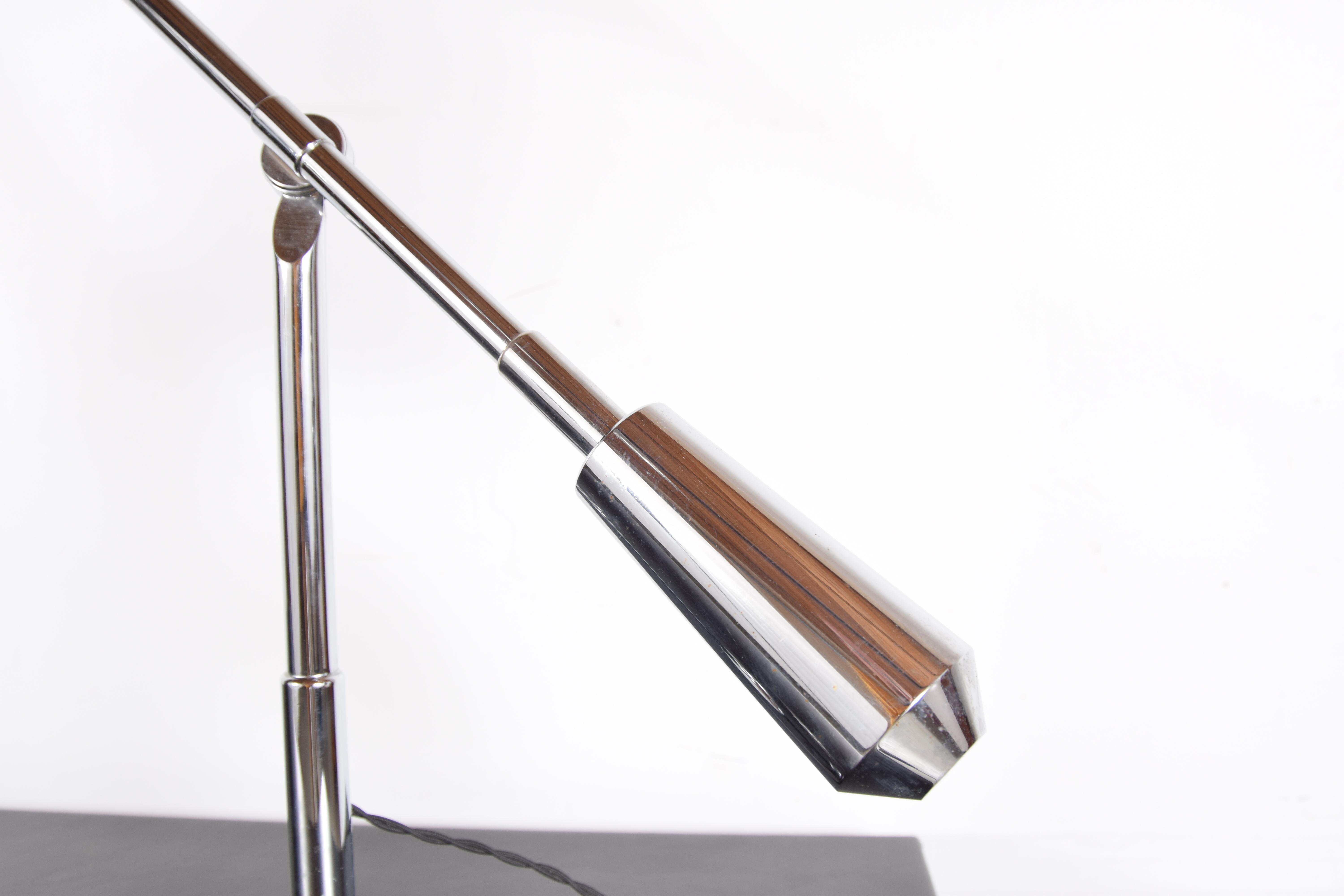 Vintage Nickel Desk or Table Lamp by Édouard-Wilfred Buquet 2