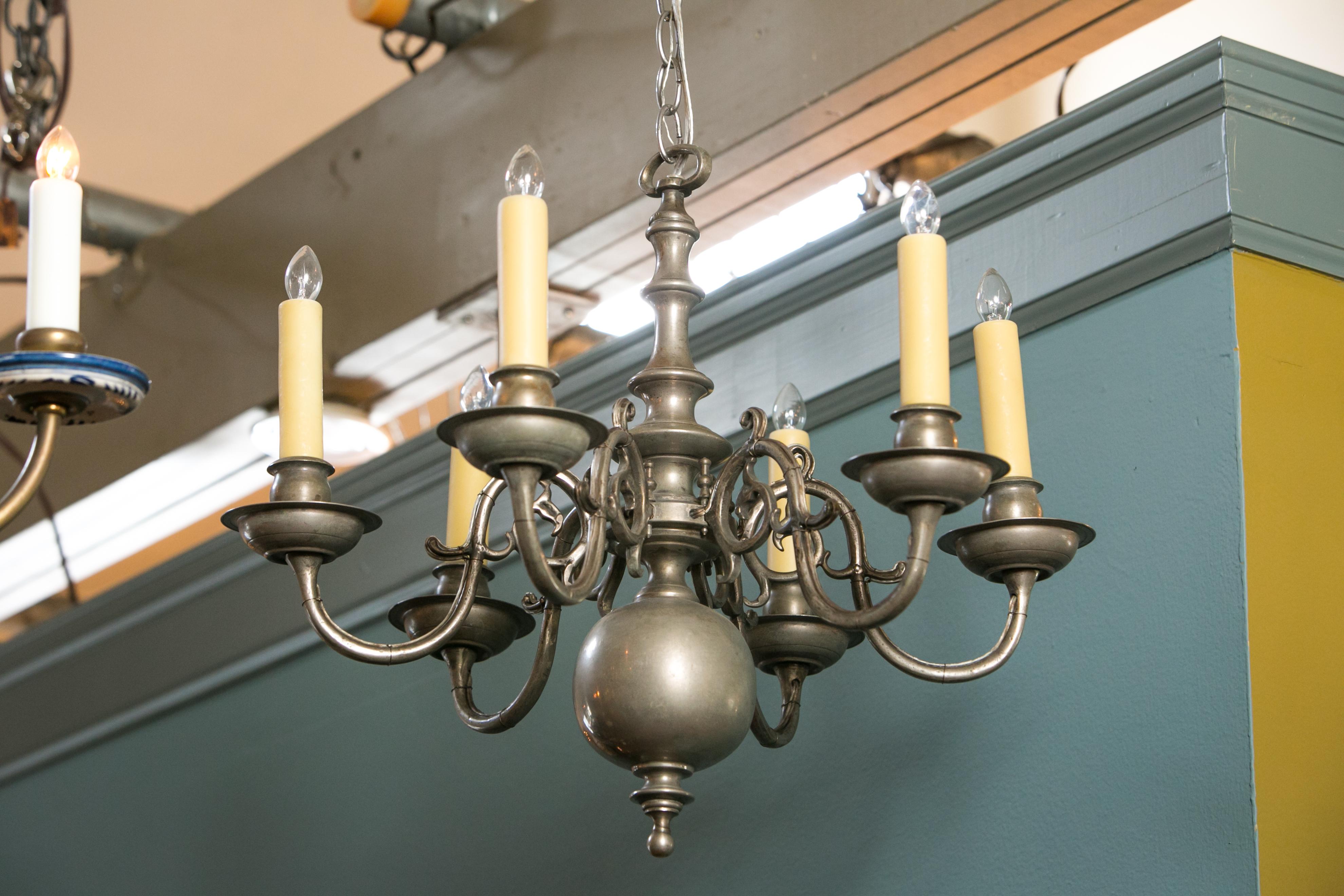 Plated Dutch Georgian-Style Classic Chandelier For Sale