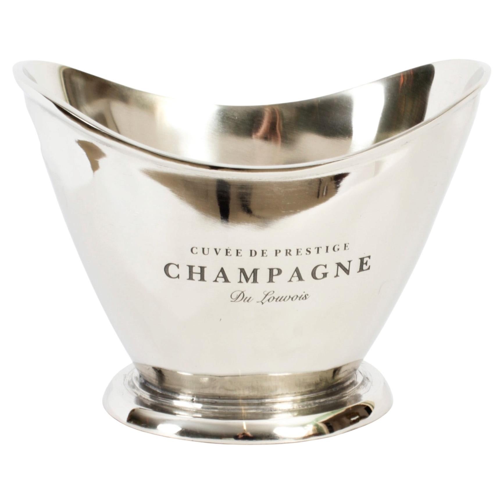 Vintage Nickel-Plated Champagne Cooler Ice Bucket 20th Century