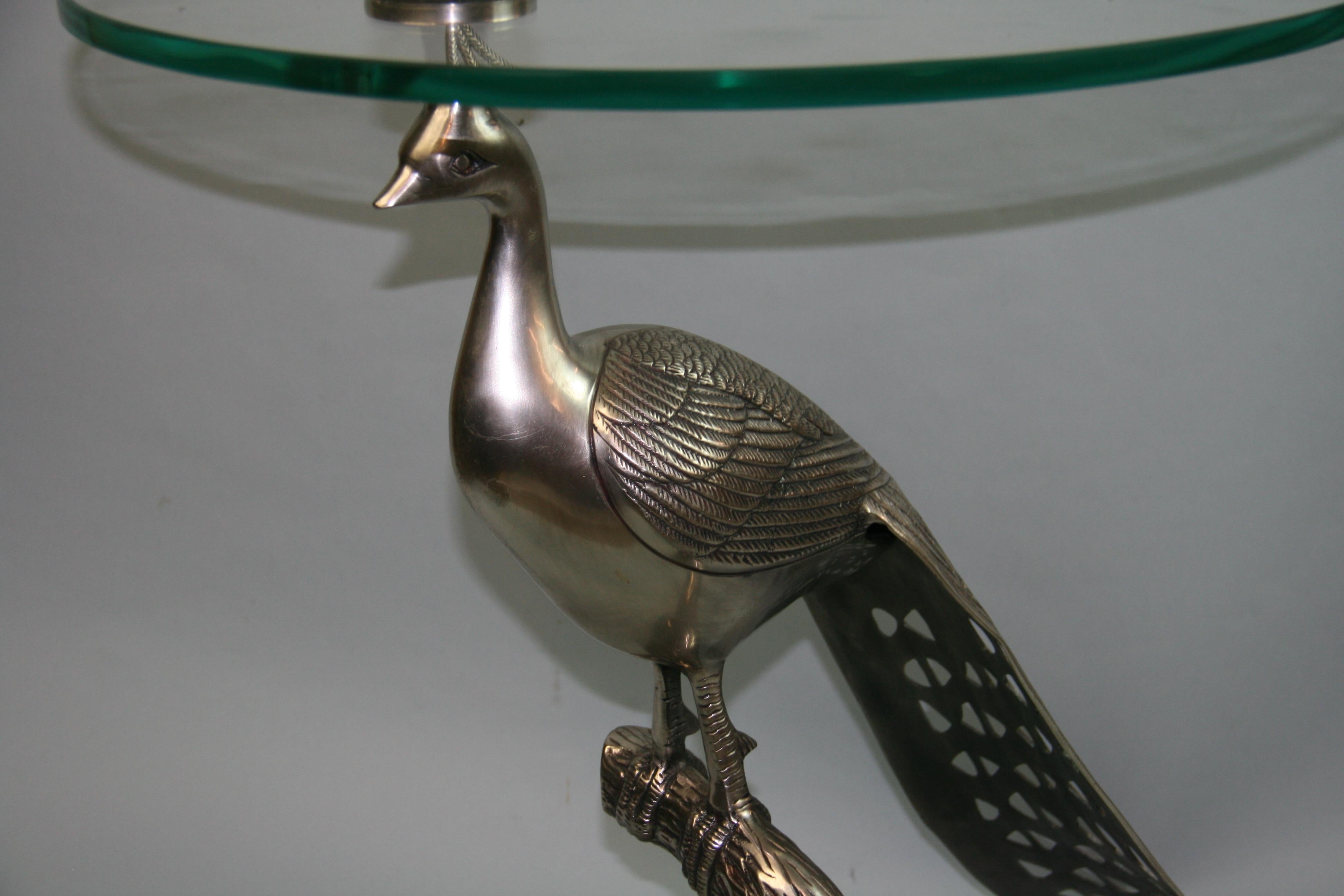peacock glass table