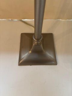 Vintage Nickle Plated Adjustable Table Lamp with Hardwired Integral Helmet Shade