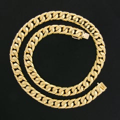 Vintage Nicolis Cola 18k Gold Cuban Curb Link Chain Choker Necklace