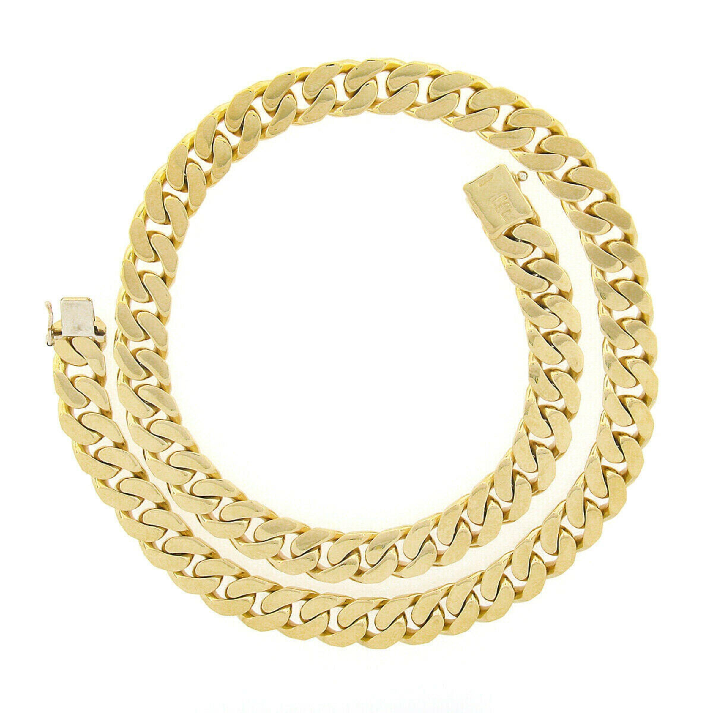 Women's or Men's Vintage Nicolis Cola 18k Gold Cuban Curb Link Chain Choker Necklace