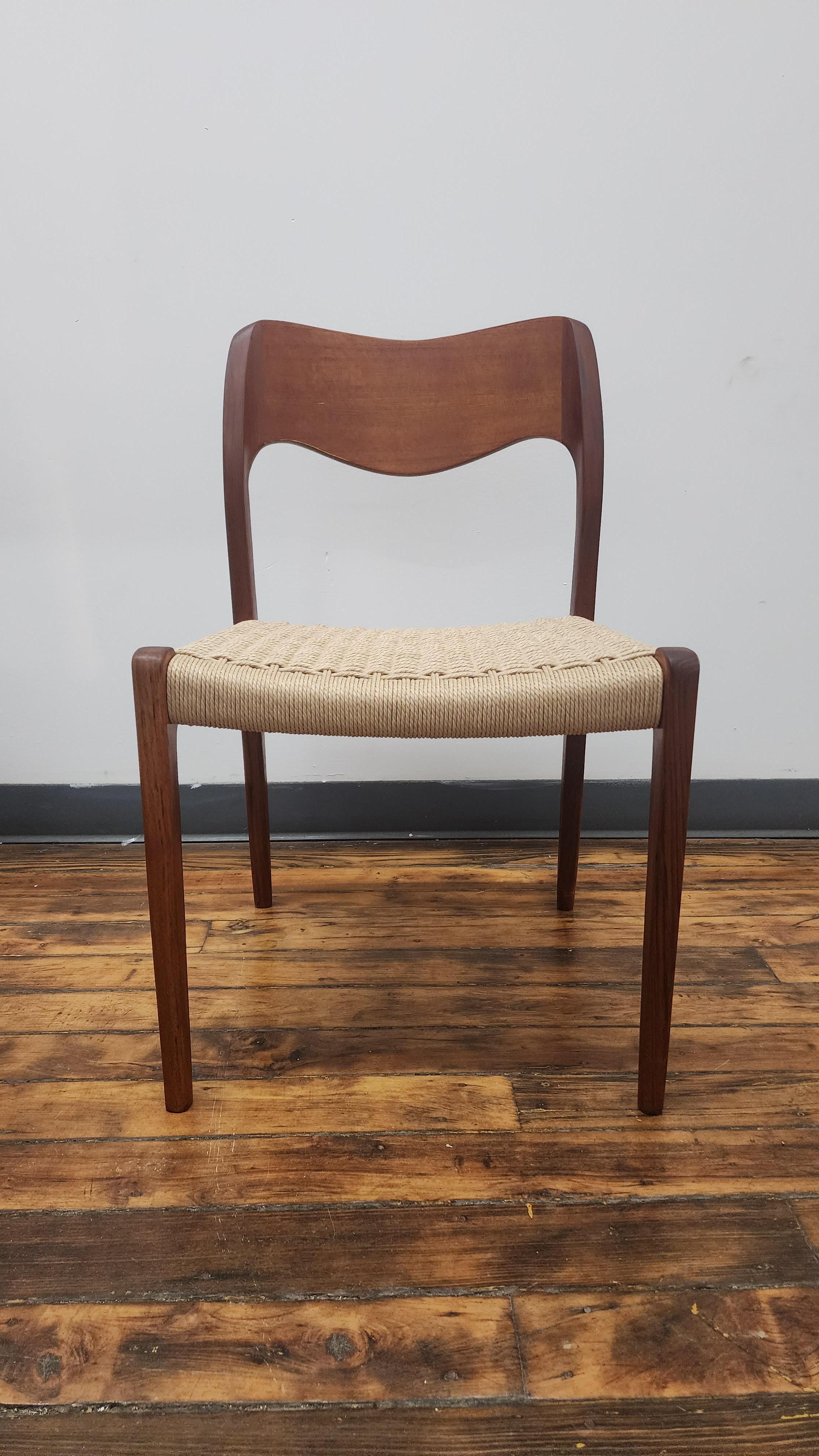 Danish Vintage Niels Moller teak model 71 dining chairs For Sale