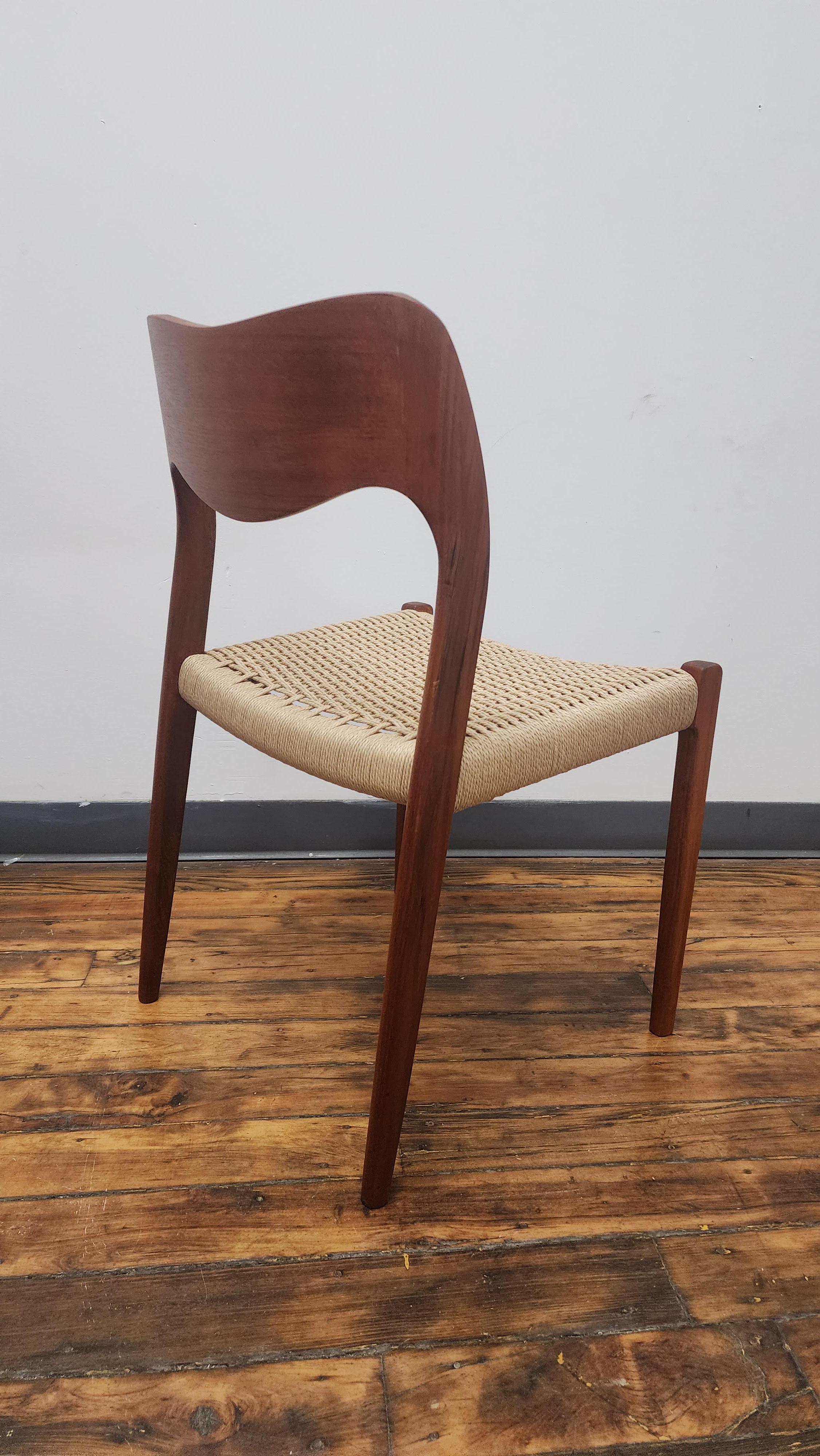 Mid-20th Century Vintage Niels Moller teak model 71 dining chairs For Sale