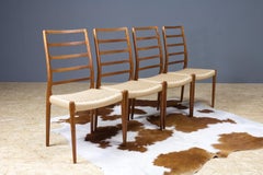 Vintage Niels O. Moller Set of 4 Dining Chair in Teak, Model 82, 1954