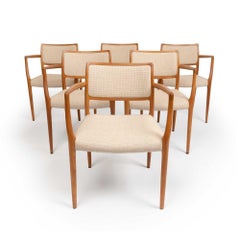 Vintage Niels Otto Møller #65 Arm Chairs in Solid Teak Set of 6