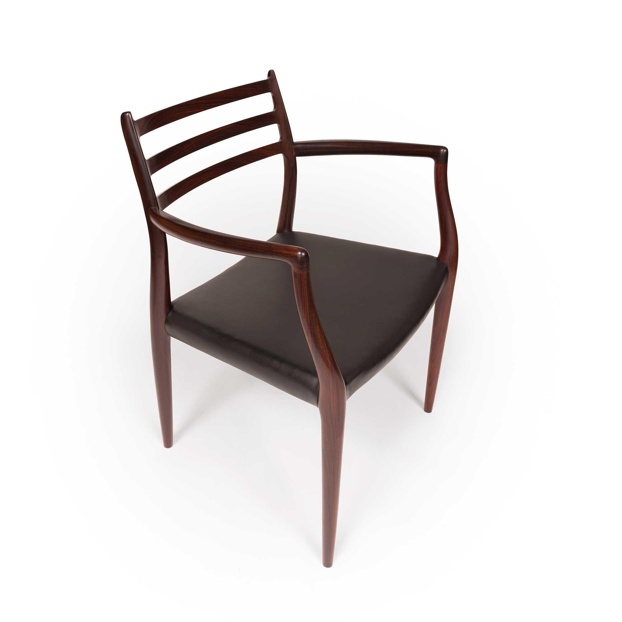 Vintage Niels Otto Møller 78 & 62 Dining Chairs in Solid Rosewood (Set of 6) For Sale 10