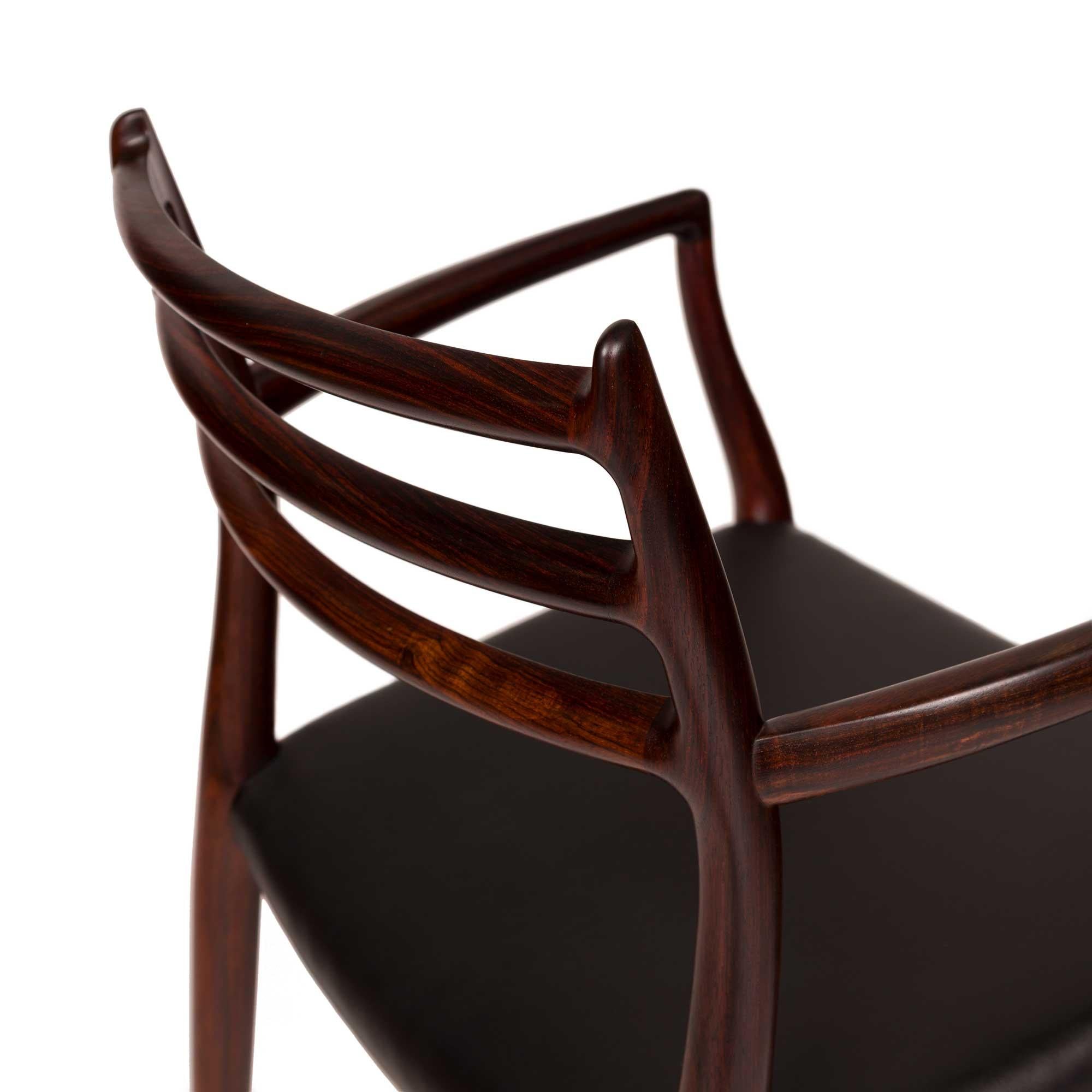 Vintage Niels Otto Møller 78 & 62 Dining Chairs in Solid Rosewood (Set of 6) For Sale 11