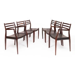 Vintage Niels Otto Møller 78 & 62 Dining Chairs in Solid Rosewood (Set of 6)