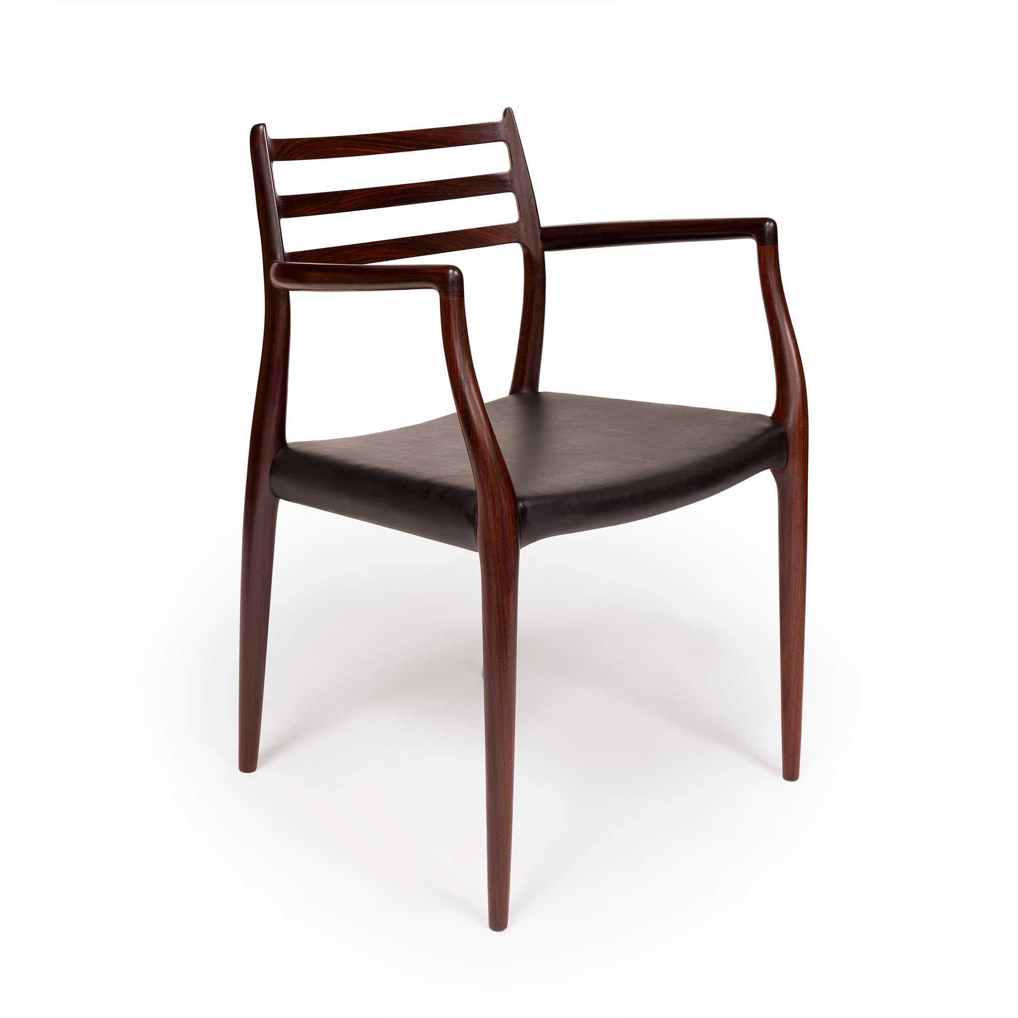 Vintage Niels Otto Møller 78 & 62 Dining Chairs in Solid Rosewood Set of 8  For Sale 5