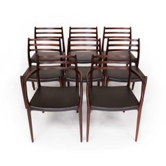 Vintage Niels Otto Møller 78 & 62 Dining Chairs in Solid Rosewood Set of 8