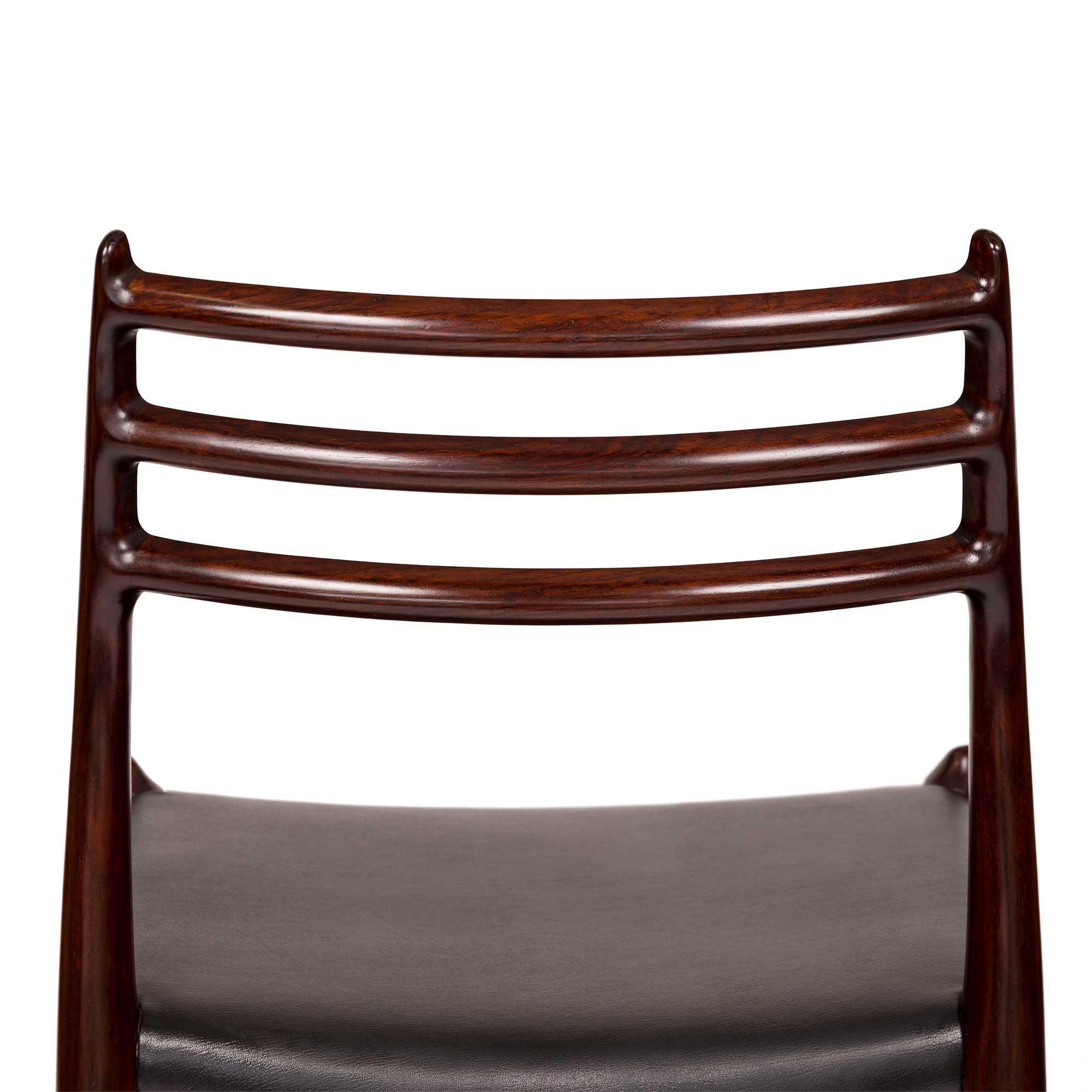 Vintage Niels Otto Møller 78 & 62 Dining Chairs in Solid Rosewood Set of 8  For Sale 2