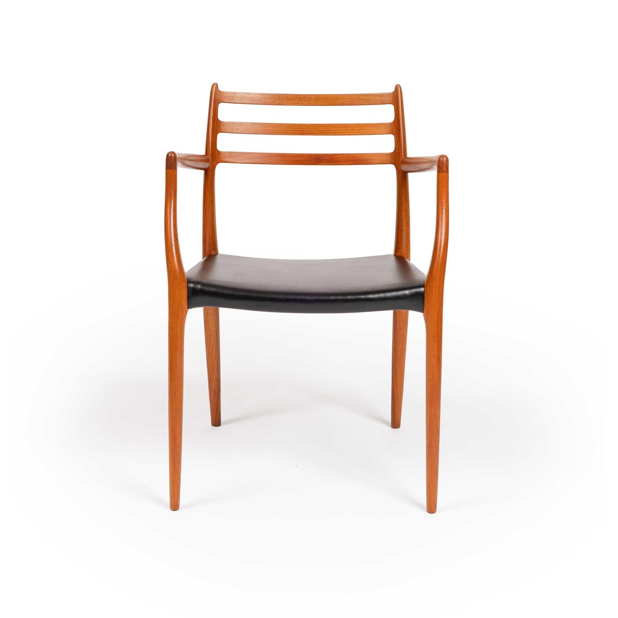 Mid-Century Modern Chaises de salle à manger vintage Niels Otto Møller 78 & 62 en teck massif, ensemble de 8 en vente
