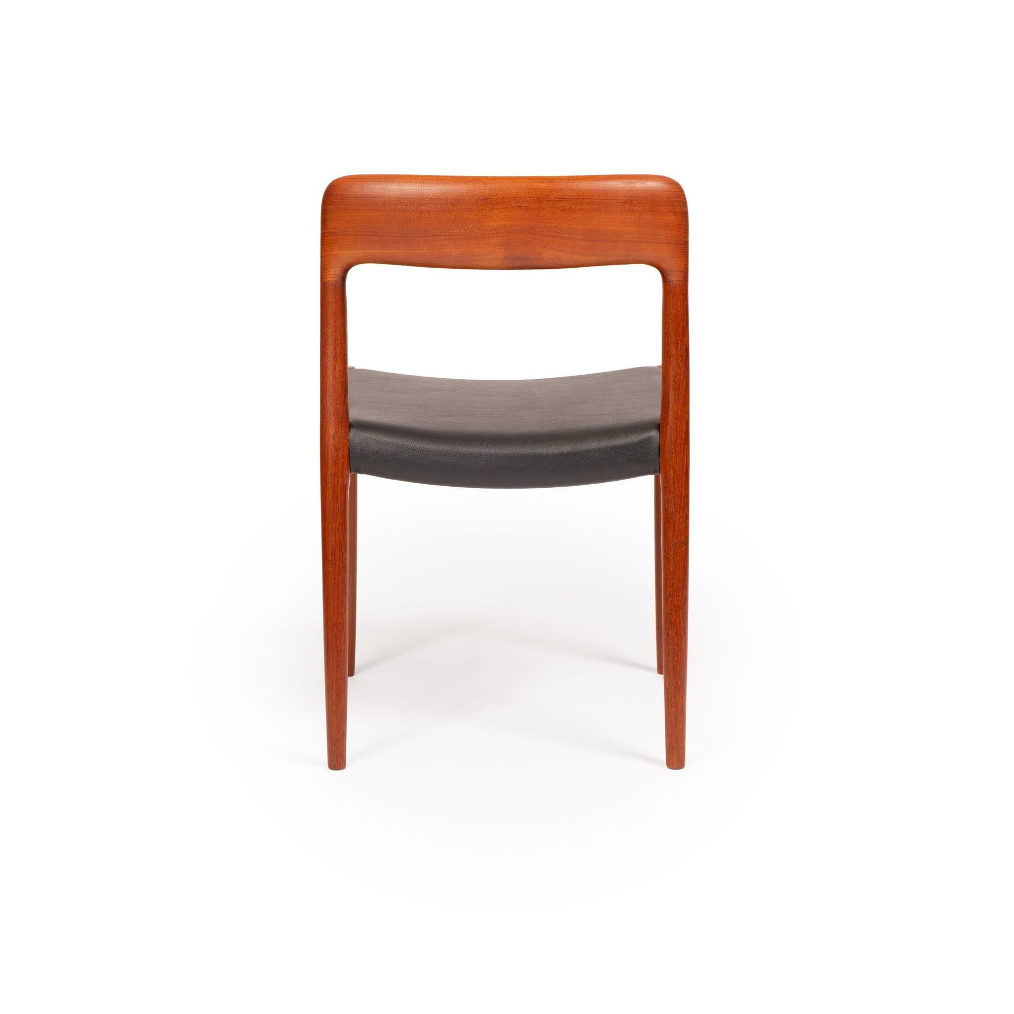 Vintage Niels Otto Møller Model 75 Dining Chairs in Solid Teak (Set of 4) For Sale 5