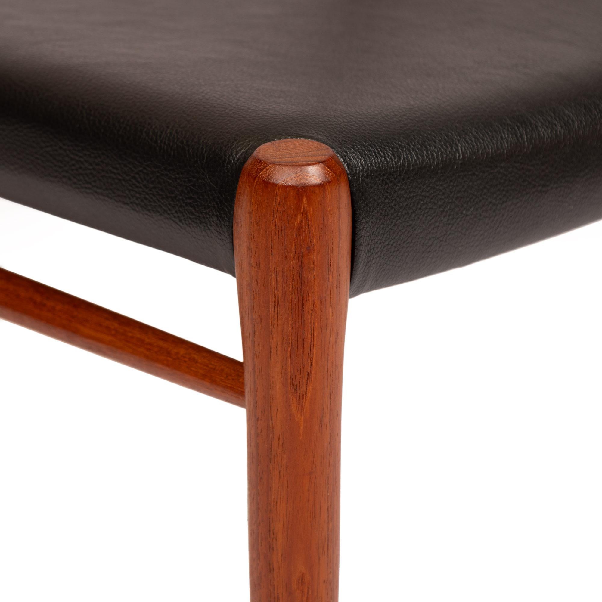 Vintage Niels Otto Møller Model 75 Dining Chairs in Solid Teak (Set of 4) For Sale 7