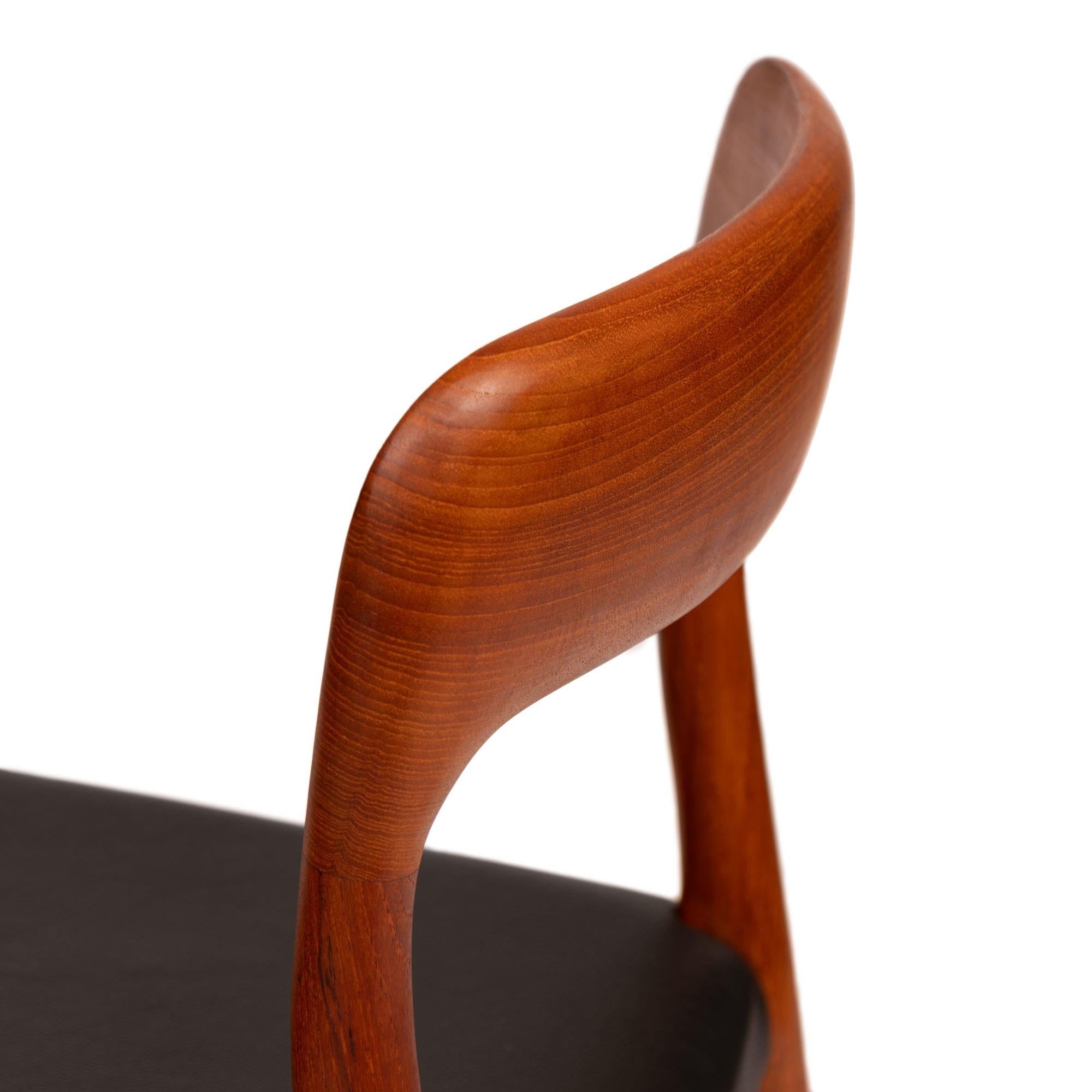 Vintage Niels Otto Møller Model 75 Dining Chairs in Solid Teak (Set of 4) For Sale 1
