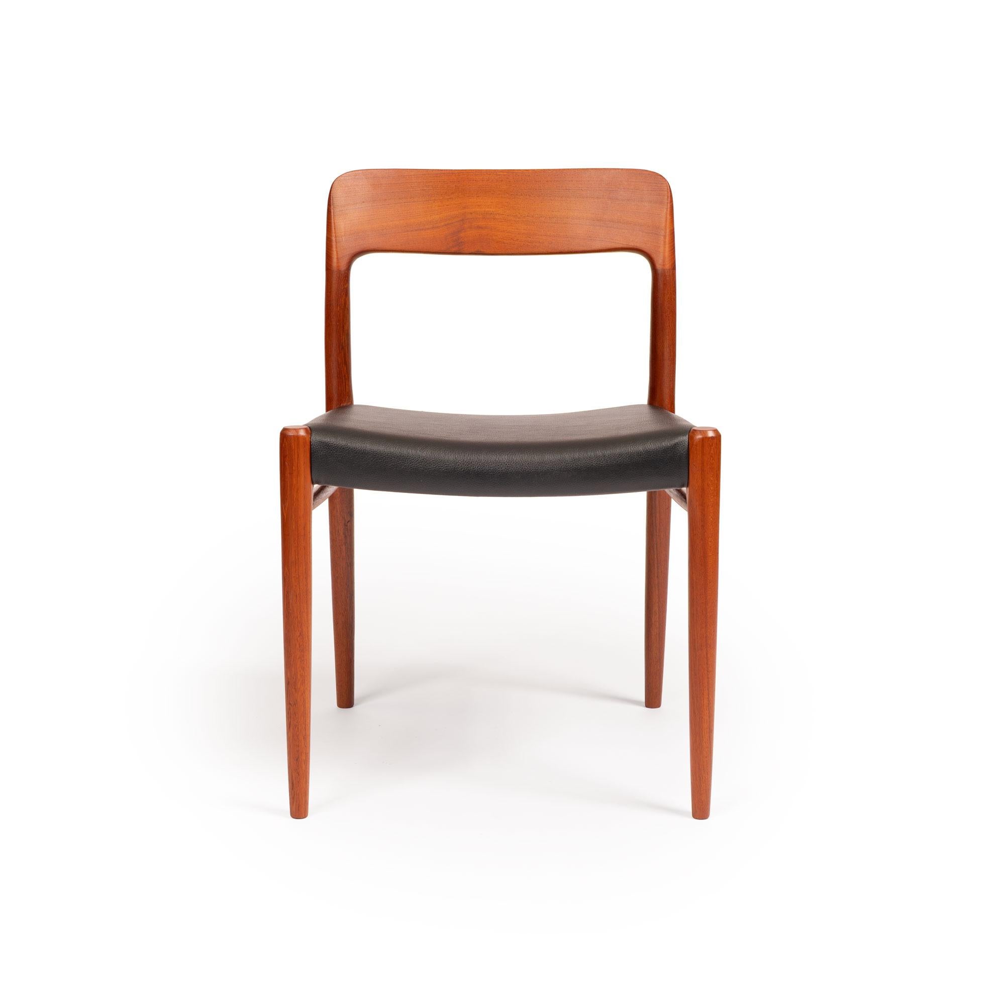Vintage Niels Otto Møller Model 75 Dining Chairs in Solid Teak (Set of 4) For Sale 2