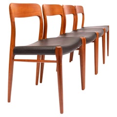 Vintage Niels Otto Møller Model 75 Dining Chairs in Solid Teak (Set of 4)