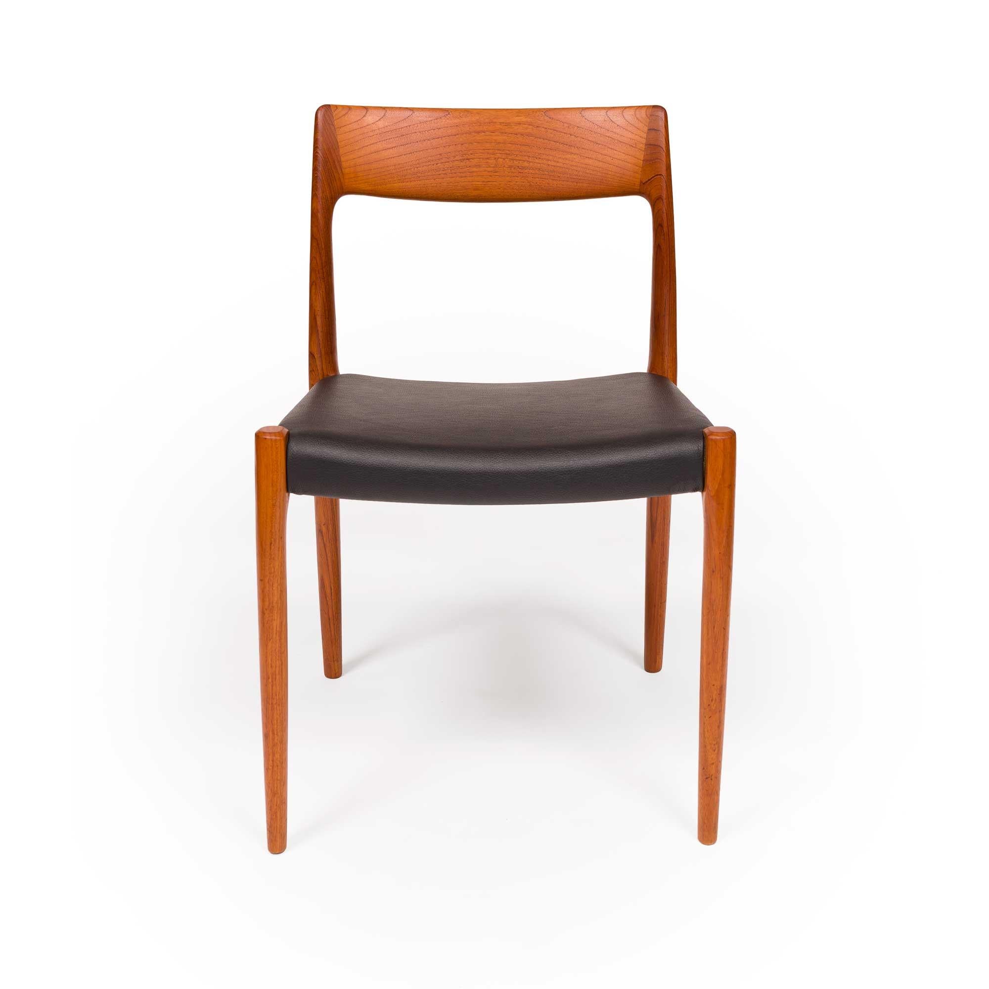 Vintage Niels Otto Møller Model 77 & 57 Dining Chairs in Solid Teak 3