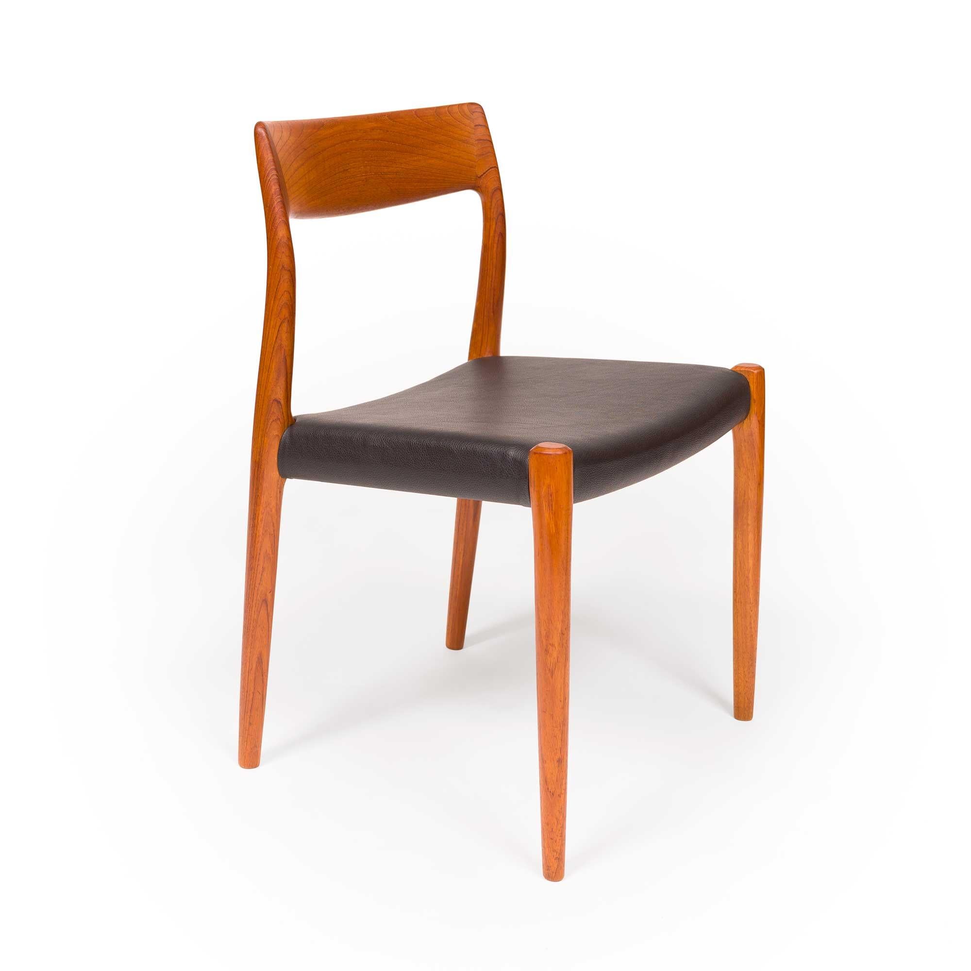 Vintage Niels Otto Møller Model 77 & 57 Dining Chairs in Solid Teak 2