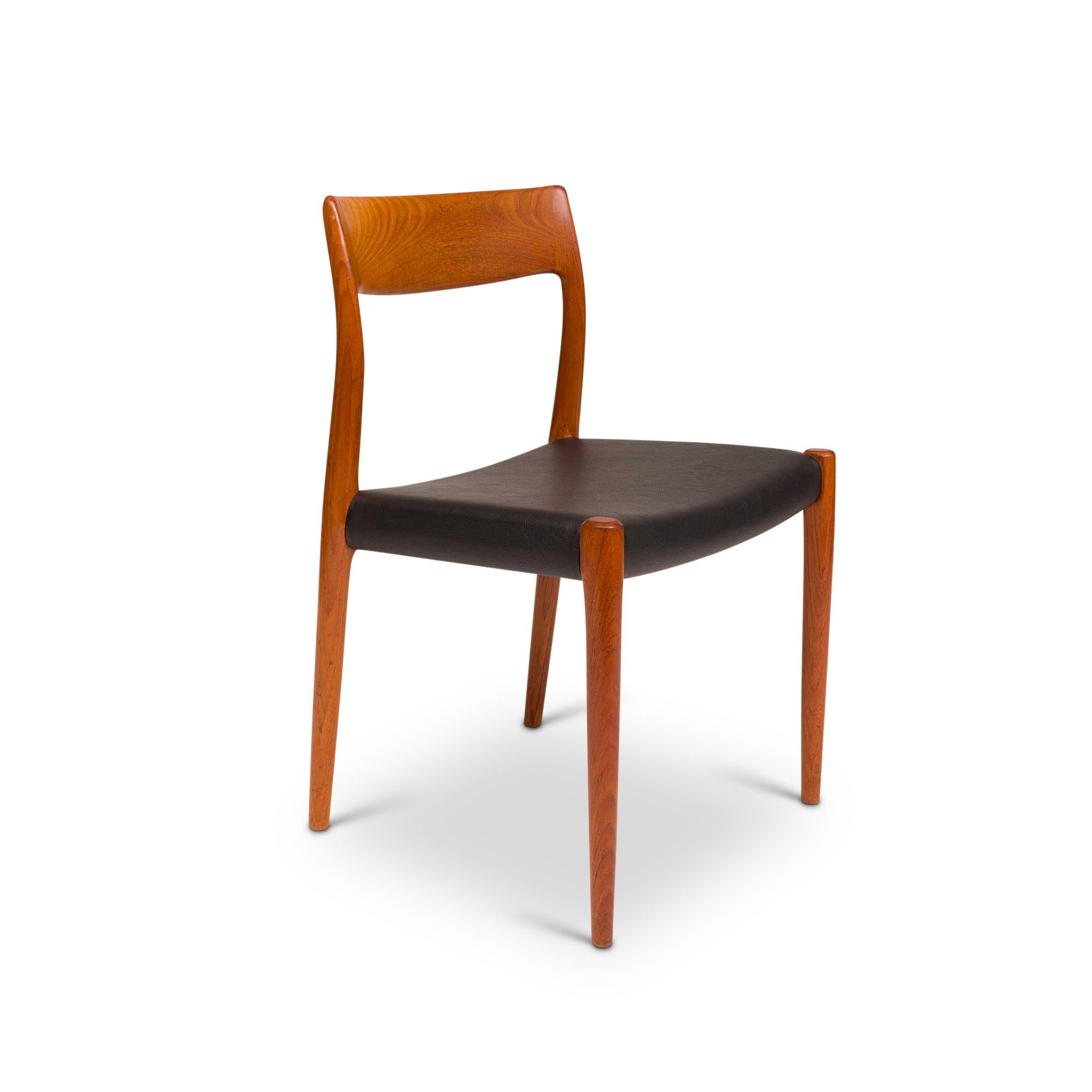 Vintage Niels Otto Møller Model 77 Dining Chairs in Solid Teak For Sale 3