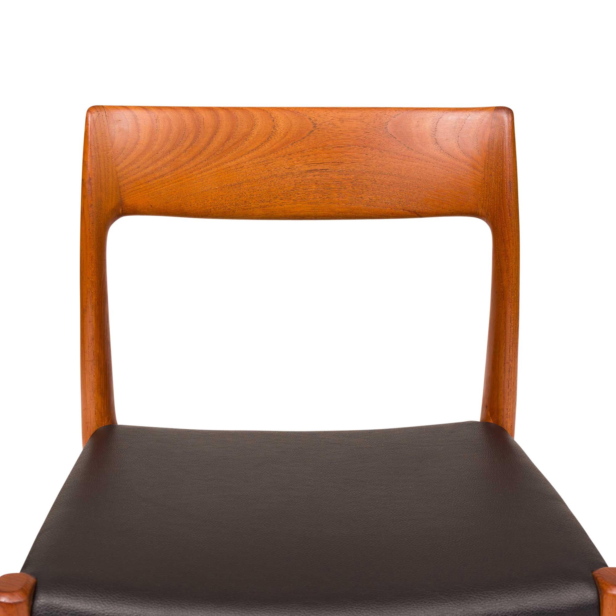 20th Century Vintage Niels Otto Møller Model 77 Dining Chairs in Solid Teak For Sale