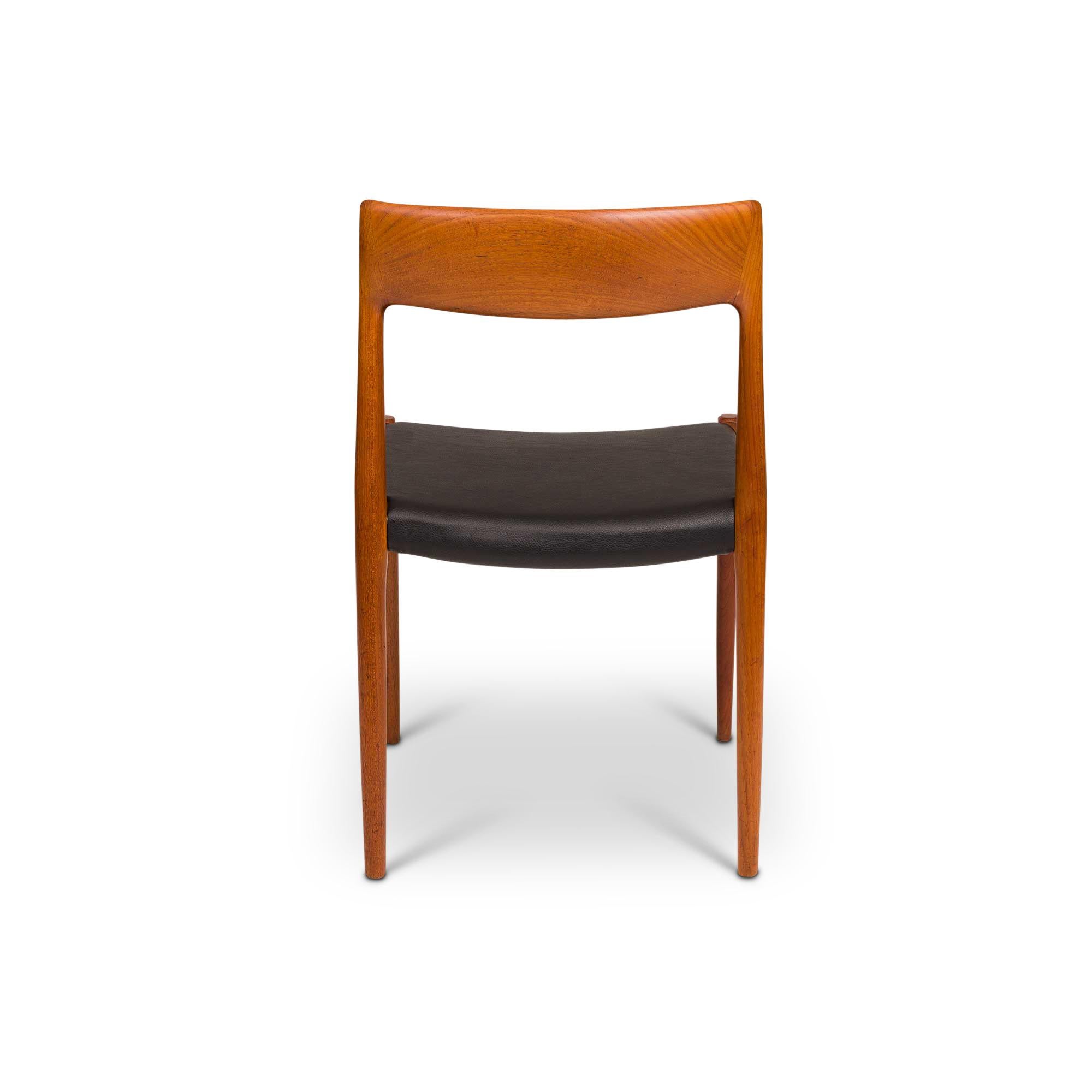 Vintage Niels Otto Møller Model 77 Dining Chairs in Solid Teak For Sale 1