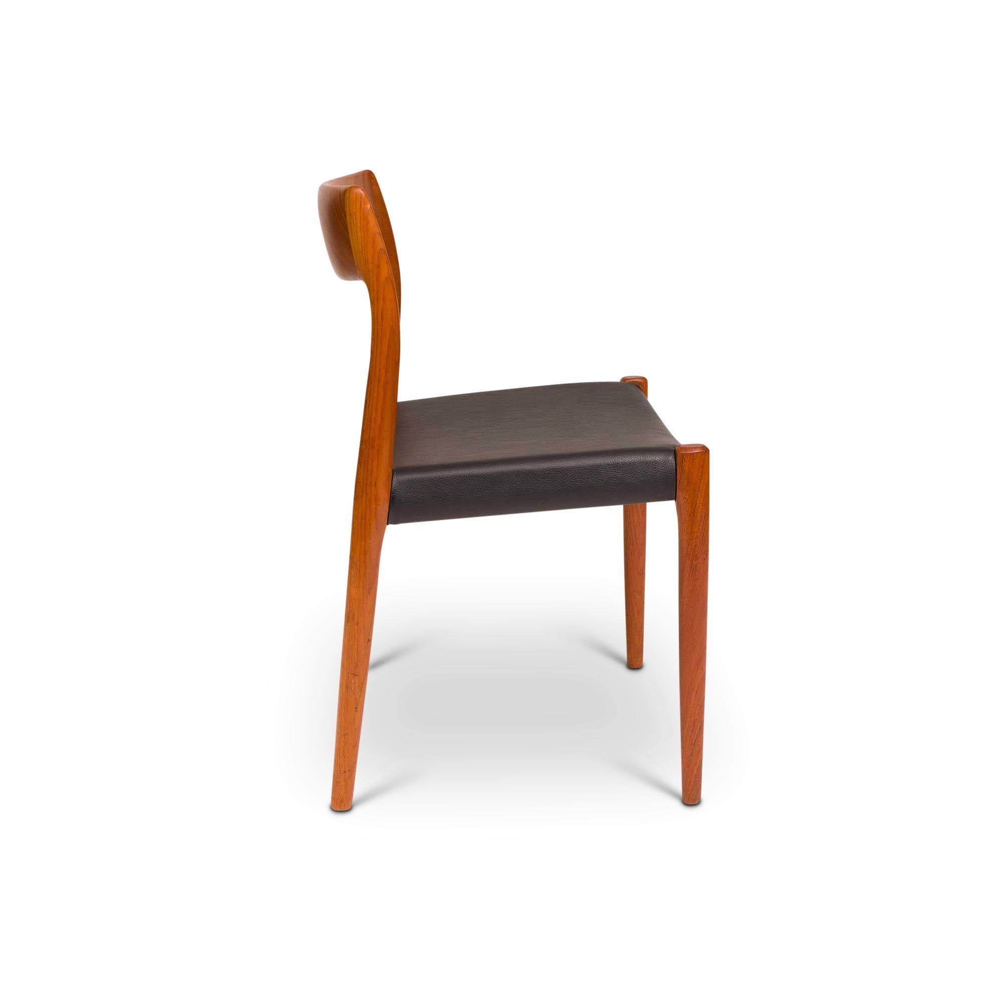 Vintage Niels Otto Møller Model 77 Dining Chairs in Solid Teak For Sale 2