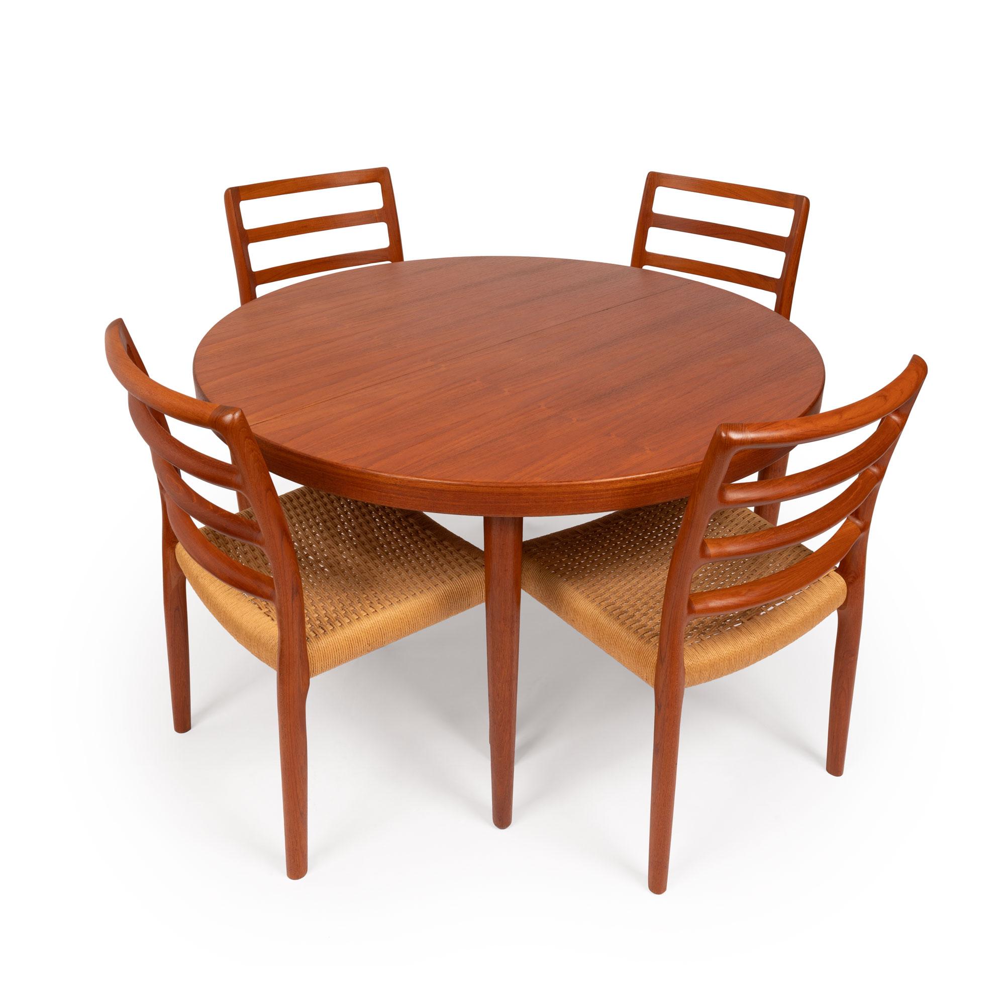 Sedie da pranzo in teak d'epoca Niels Otto Møller Model 85 in papercord danese in vendita 6