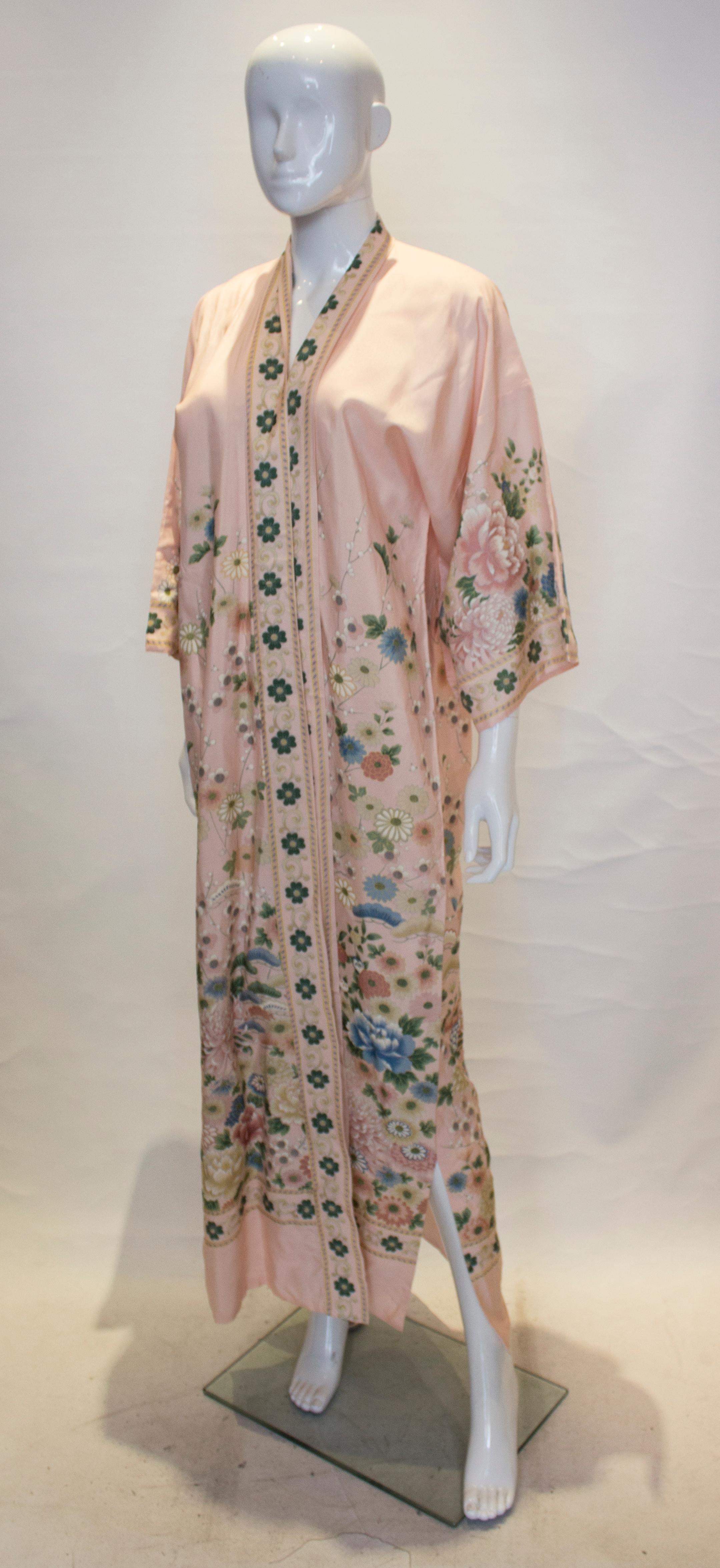 Beige Vintage Nieman Marcus Silk Kimono