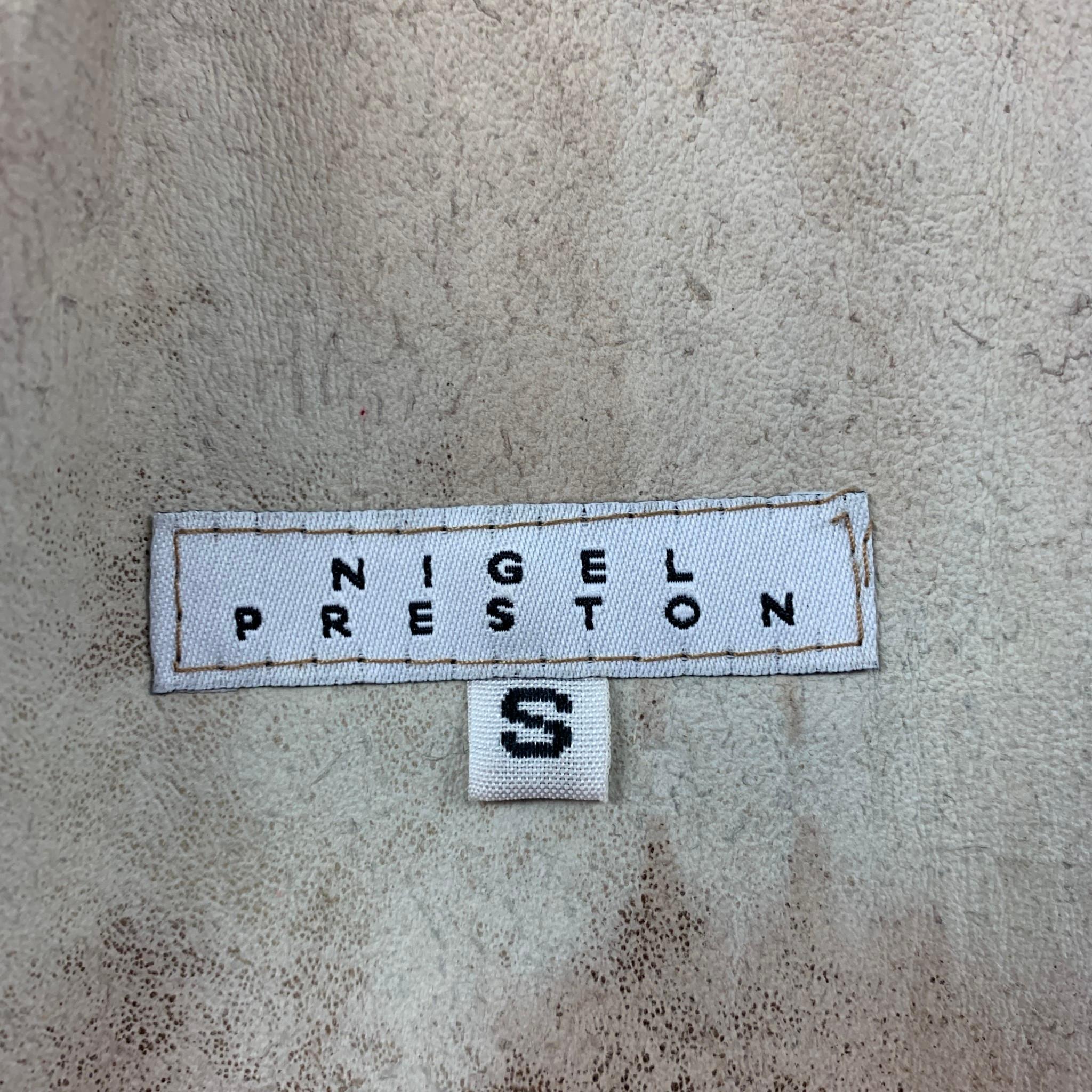 Vintage NIGEL PRESTON Size S Tan Cream Belted Coat 1