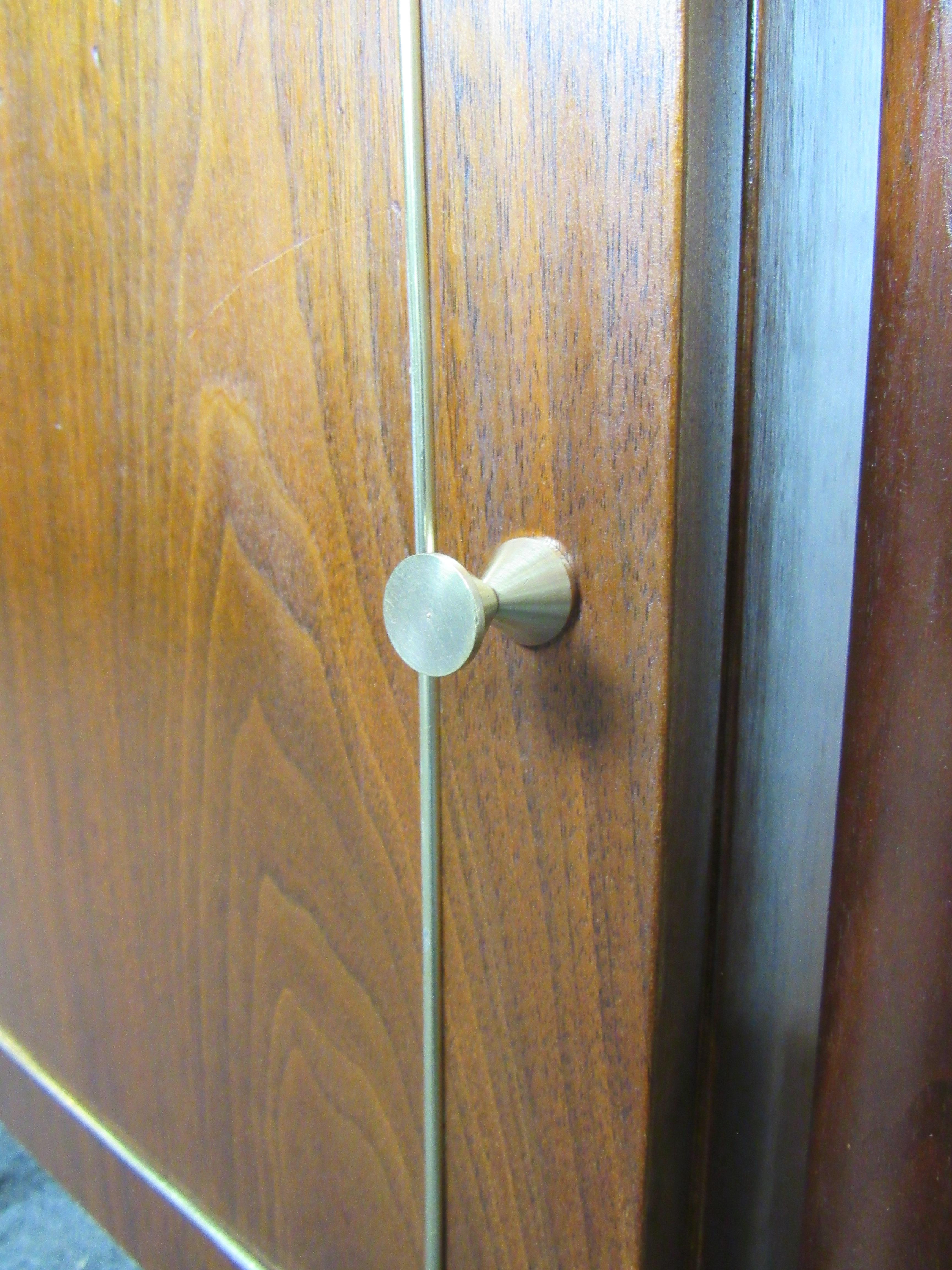 20th Century Vintage Night Stand in Walnut and Brass