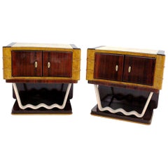 Vintage Night Tables in the Style of Osvaldo Borsani by Mobili Trieste, Set of 2