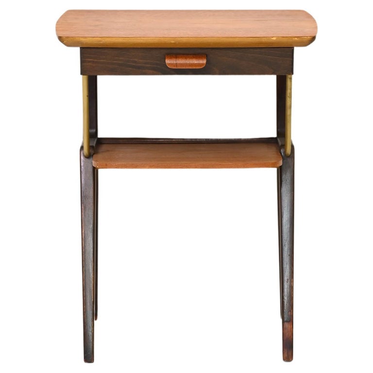 Vintage Nightstand with Brass Details For Sale at 1stDibs