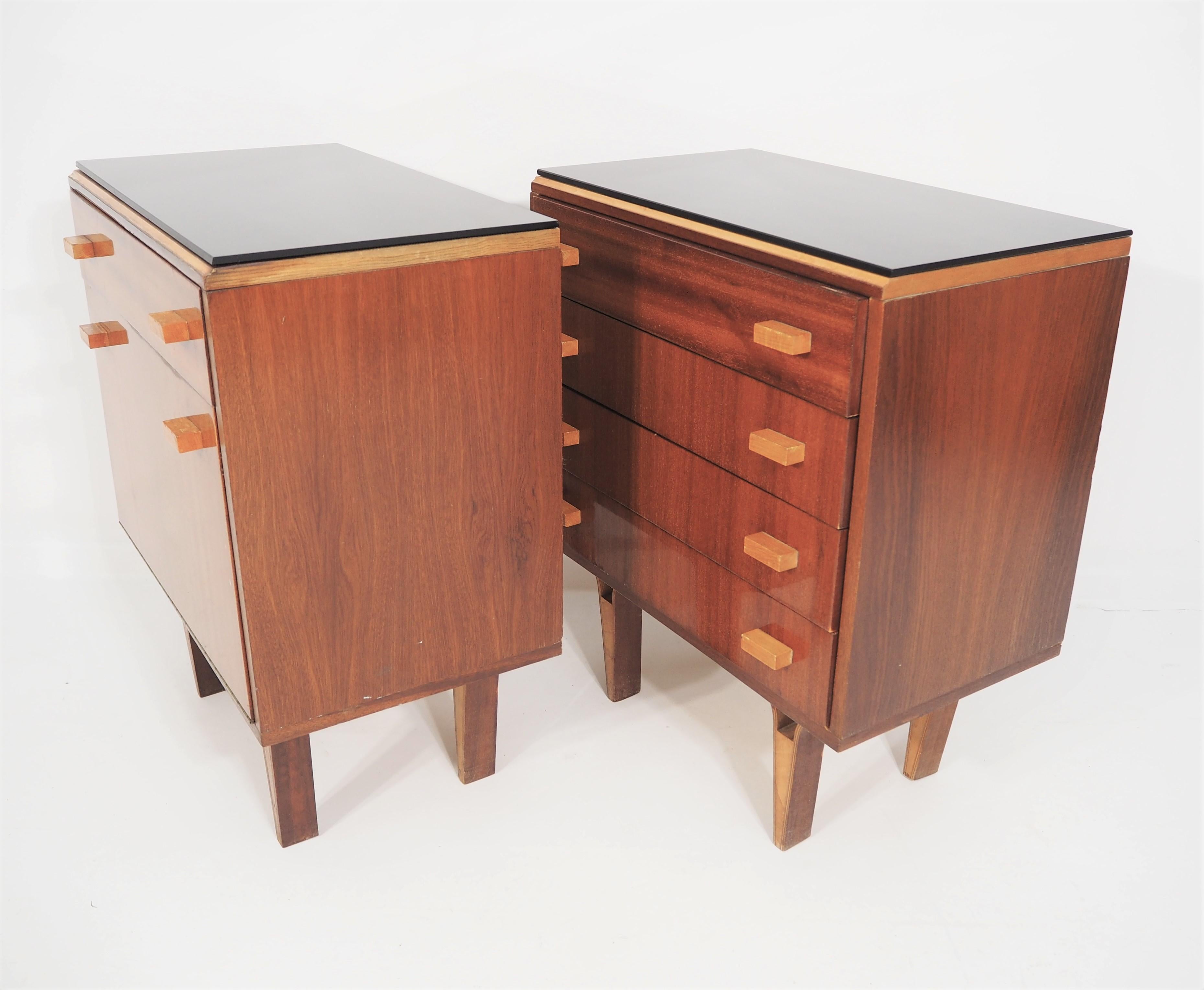 Vintage nightstands 1970s, set of 2. Original condition. Scandinavian and Minimalist style is also perfect for modern interiors.