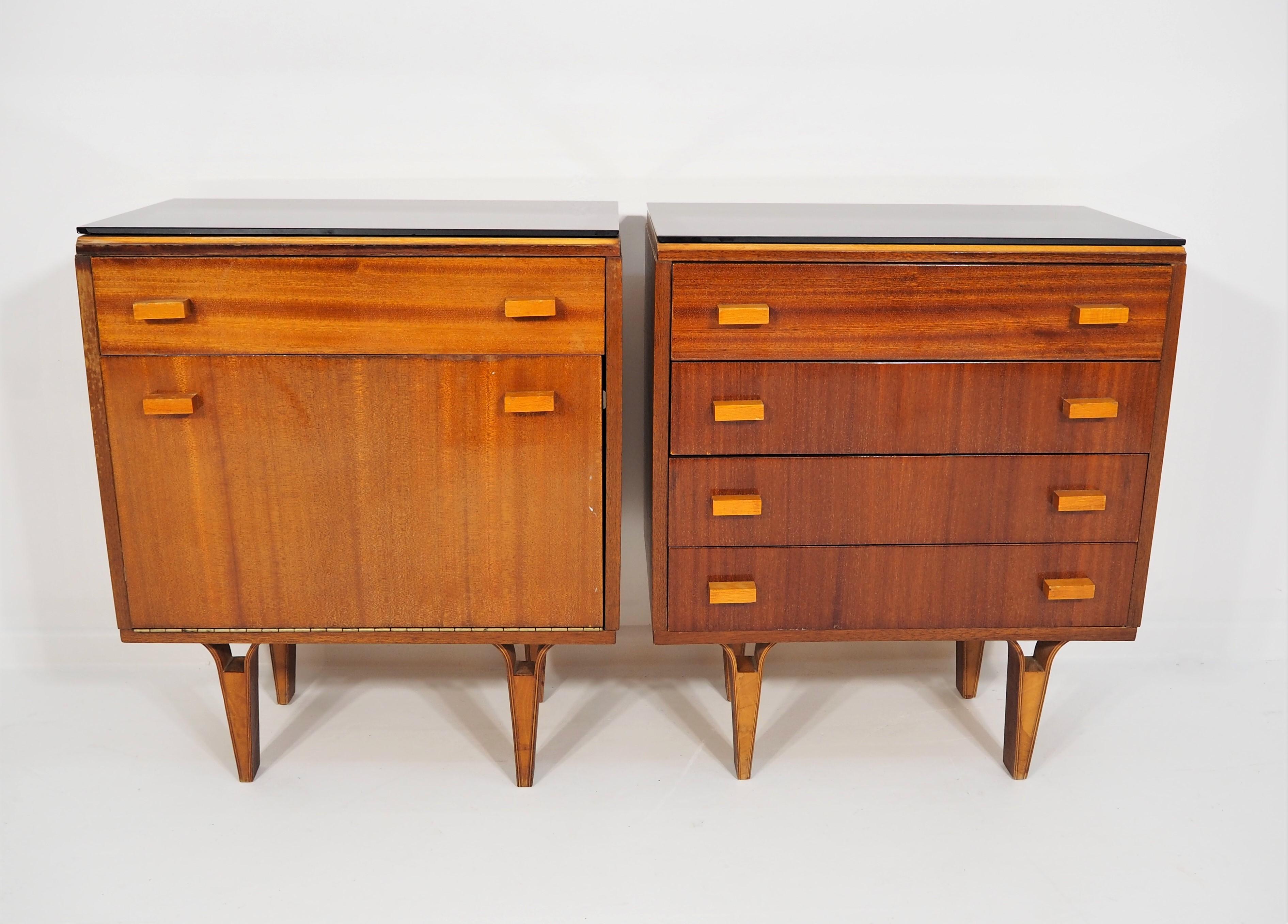 Mahogany Vintage Nightstands 1970s, Set of 2