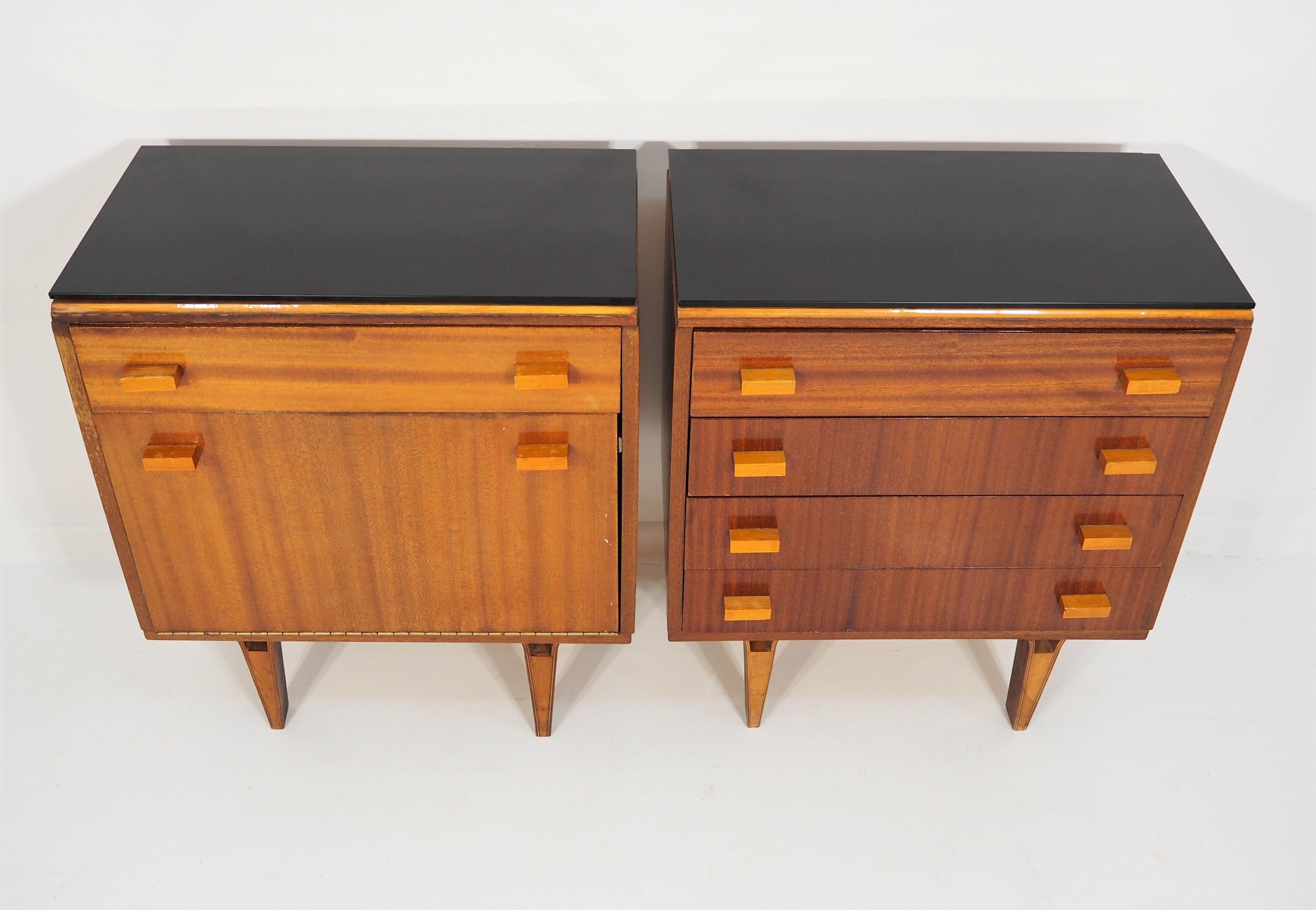 Mahogany Vintage Nightstands 1970s, Set of 2 For Sale