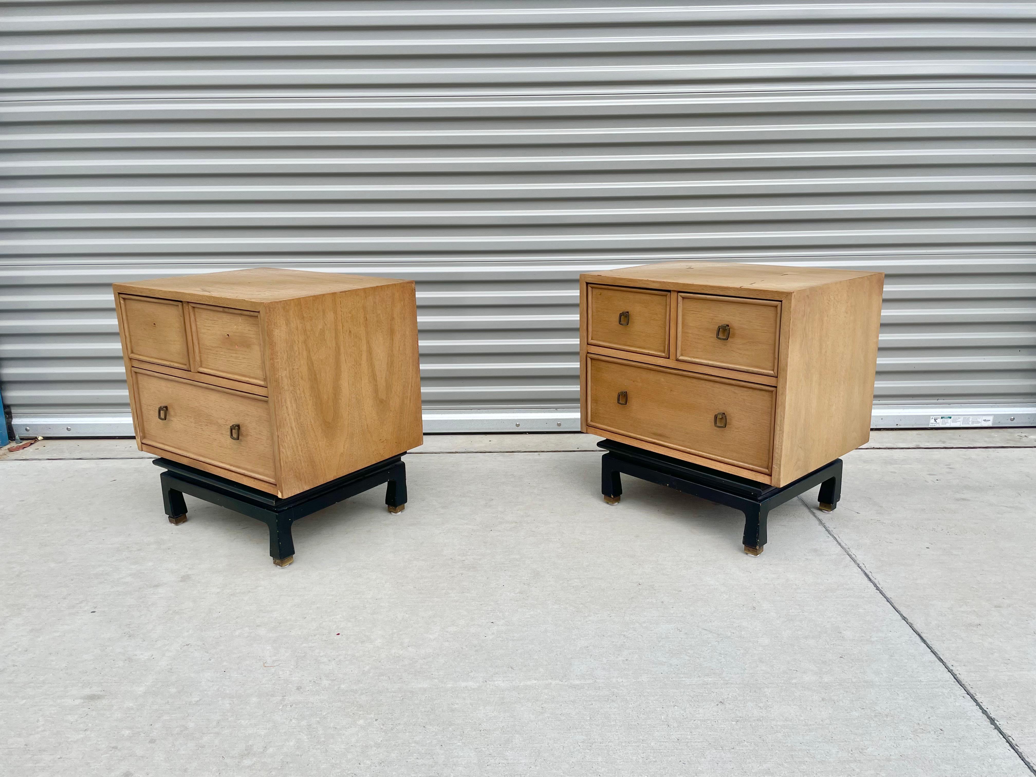 Brass Vintage Nightstands by American of Martinsville For Sale