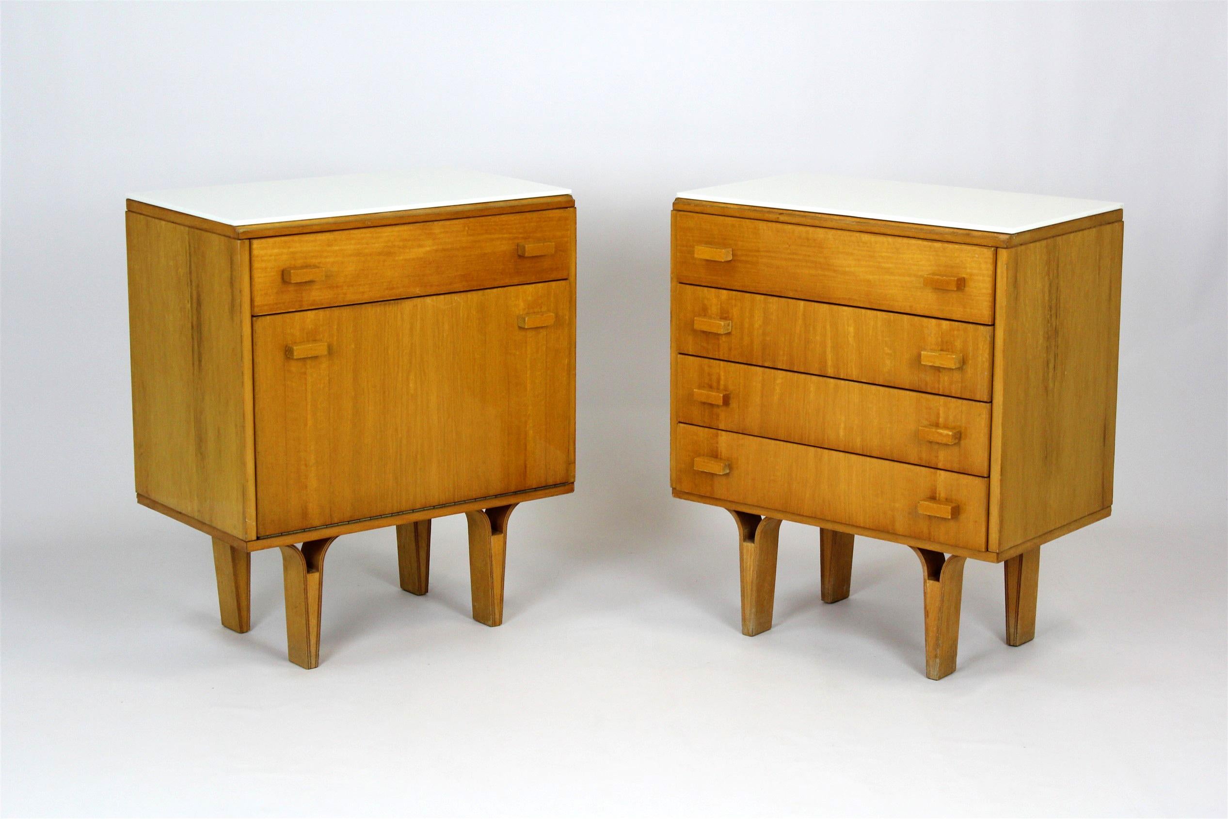 Vintage Nightstands with White Glass Tops, 1970s, Set of 2 4