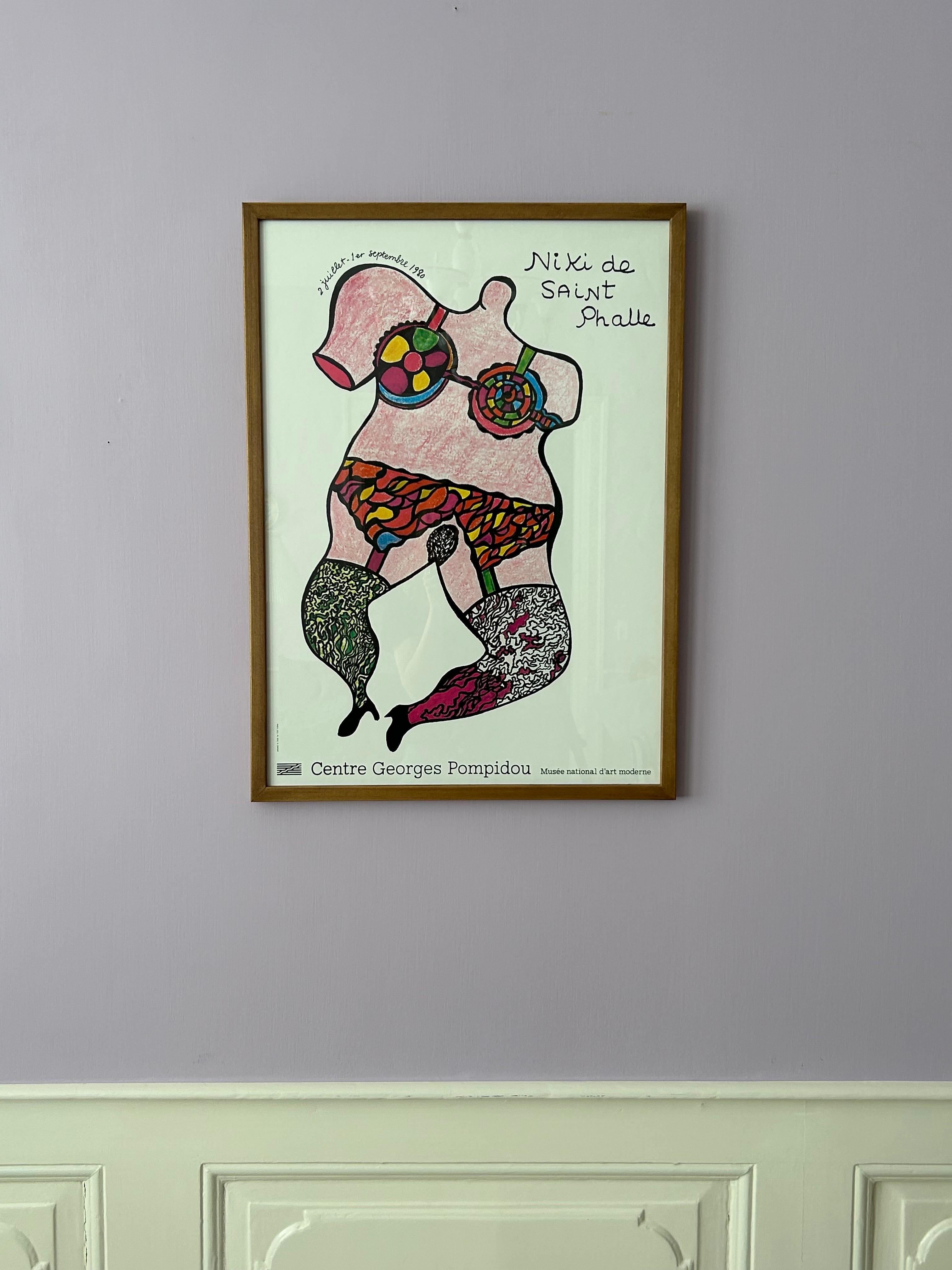 Vintage Niki de Saint Phalle Centre Pompidou, Ausstellungsplakat, Frankreich, 1980 (Französisch) im Angebot