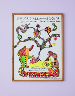 Vintage Niki de Saint Phalle Galerie A. Iolas Exhibition Poster, France, 1970