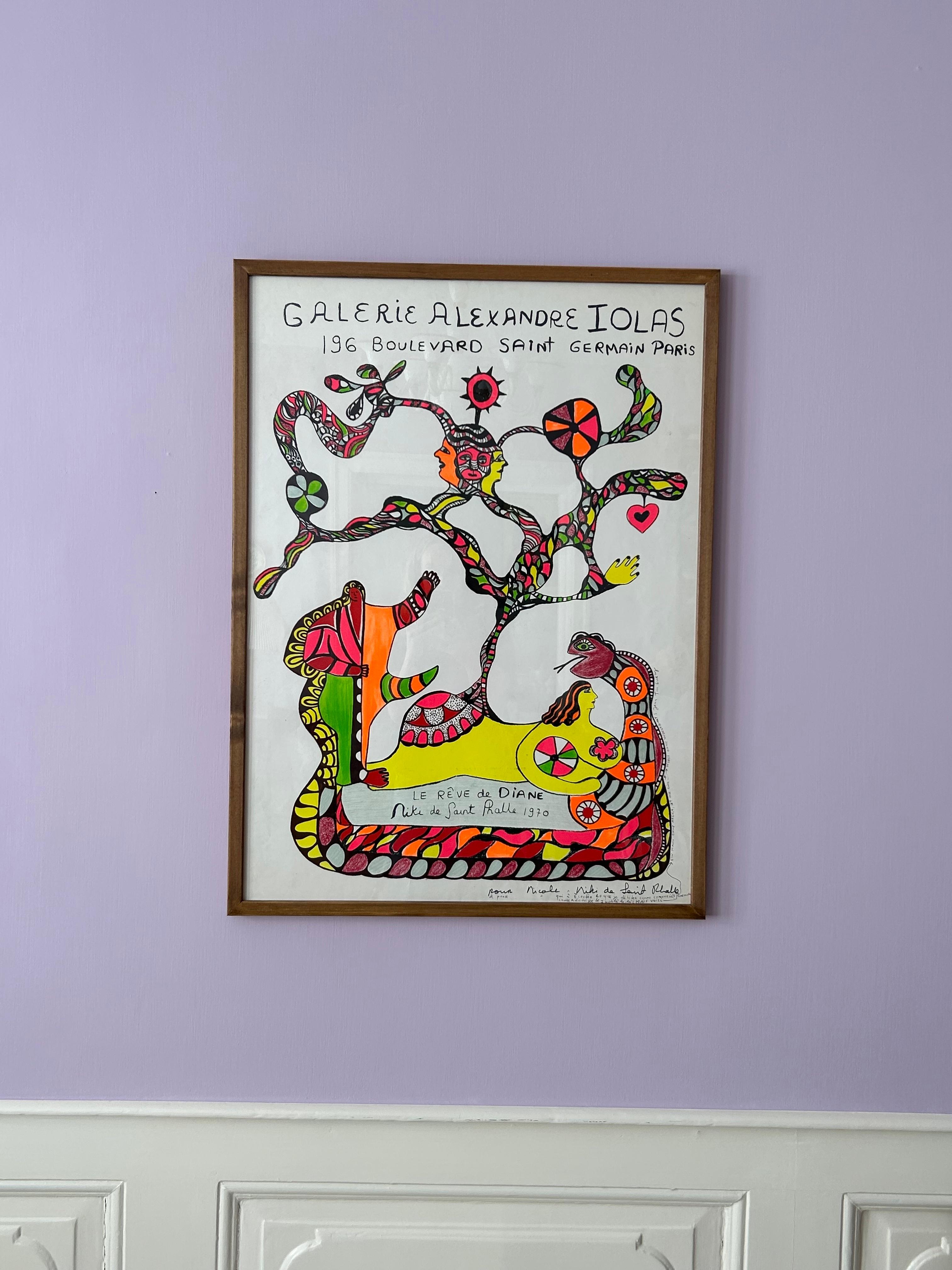 Vintage Niki de Saint Phalle Galerie A. Iolas Exhibition Poster, France, 1970 In Good Condition For Sale In Copenhagen K, DK