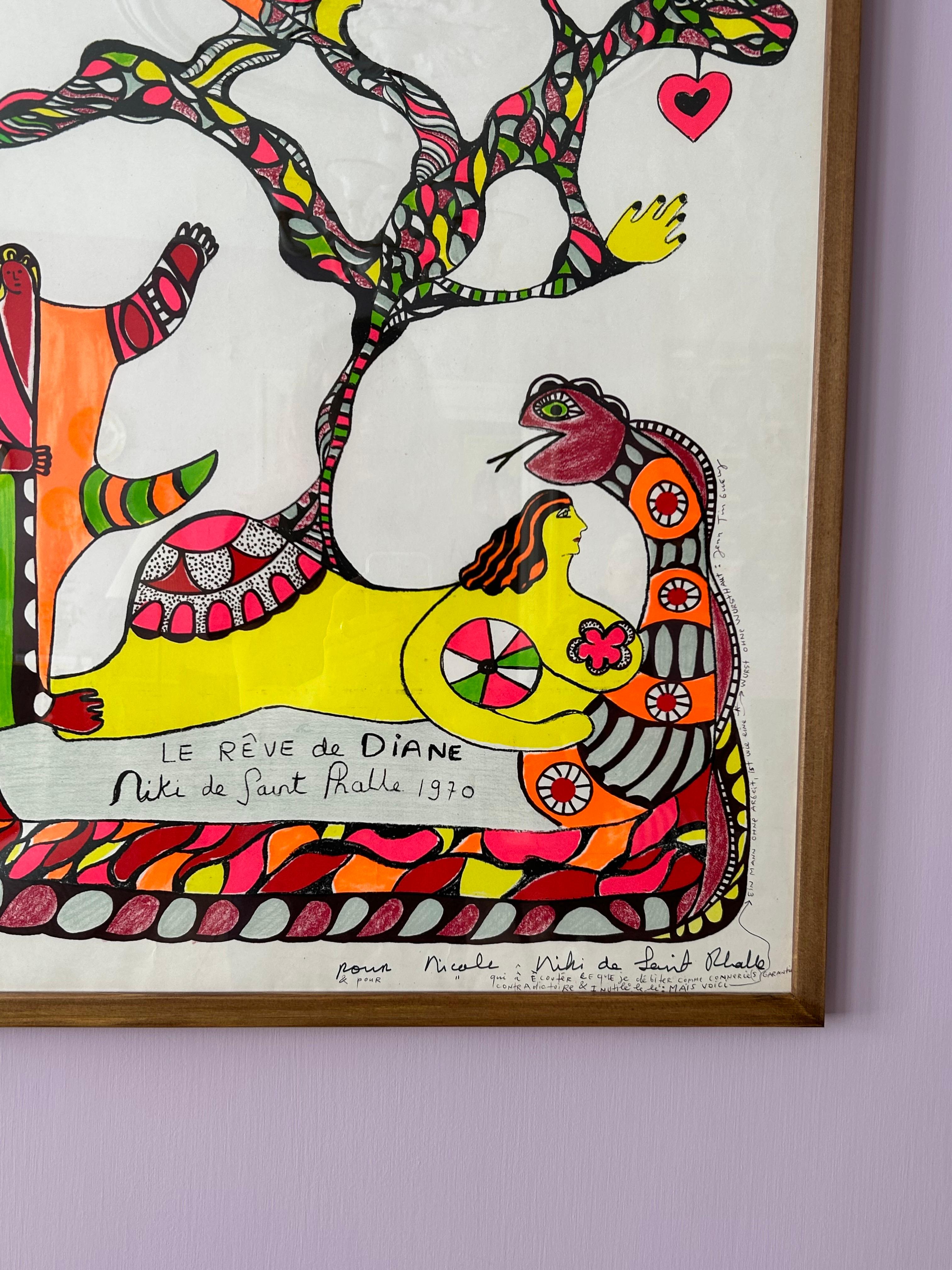 Late 20th Century Vintage Niki de Saint Phalle Galerie A. Iolas Exhibition Poster, France, 1970 For Sale